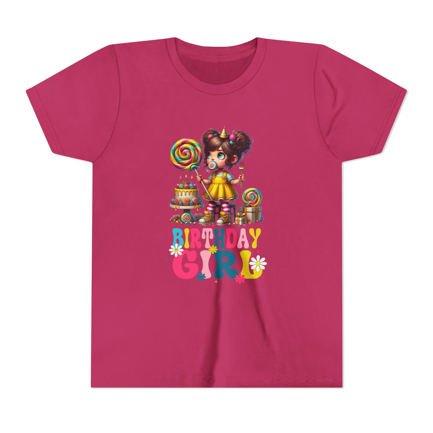 Rainbow Birthday Girl Youth Tee