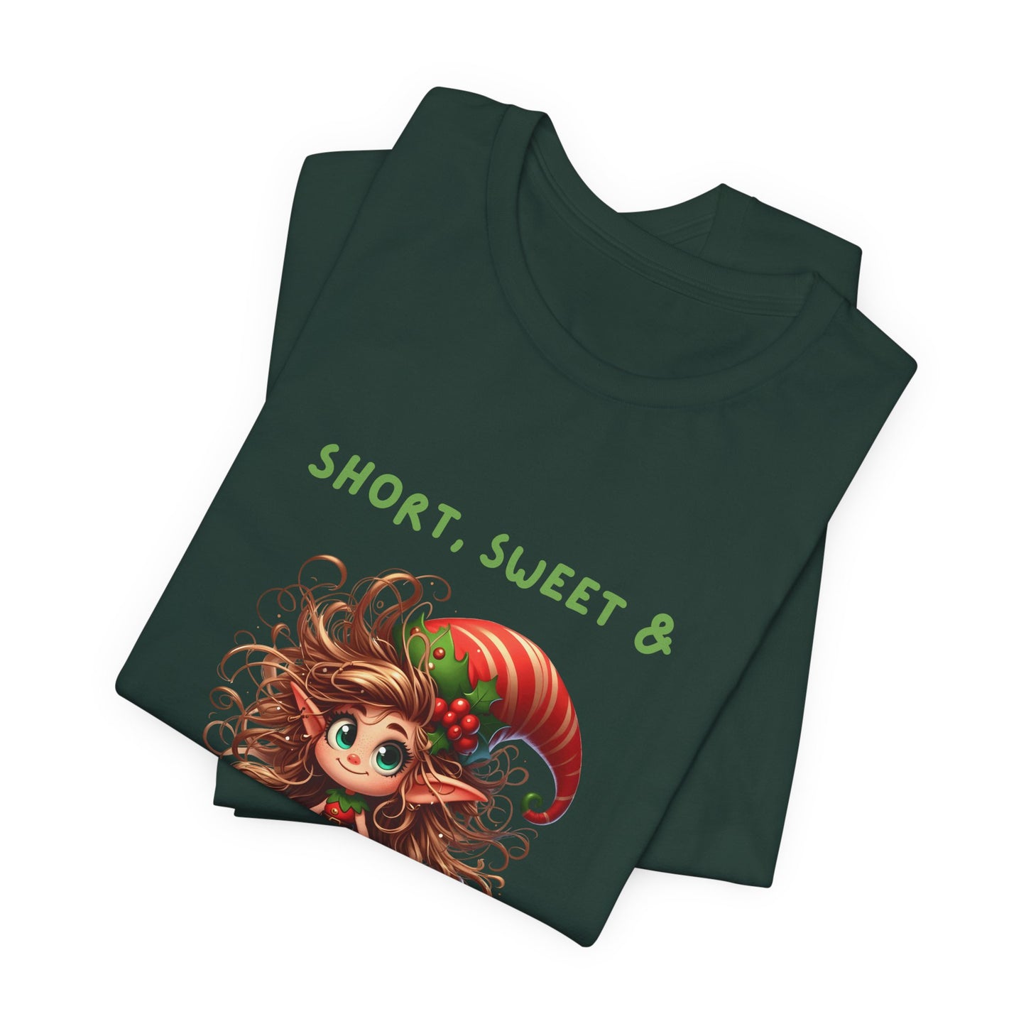 Short, sweet, full of Holiday Sass Tee, Unisex funny Christmas T-Shirt, Cute Holiday Apparel, Short Sleeve Festive Shirt, Gift for Holiday Lovers