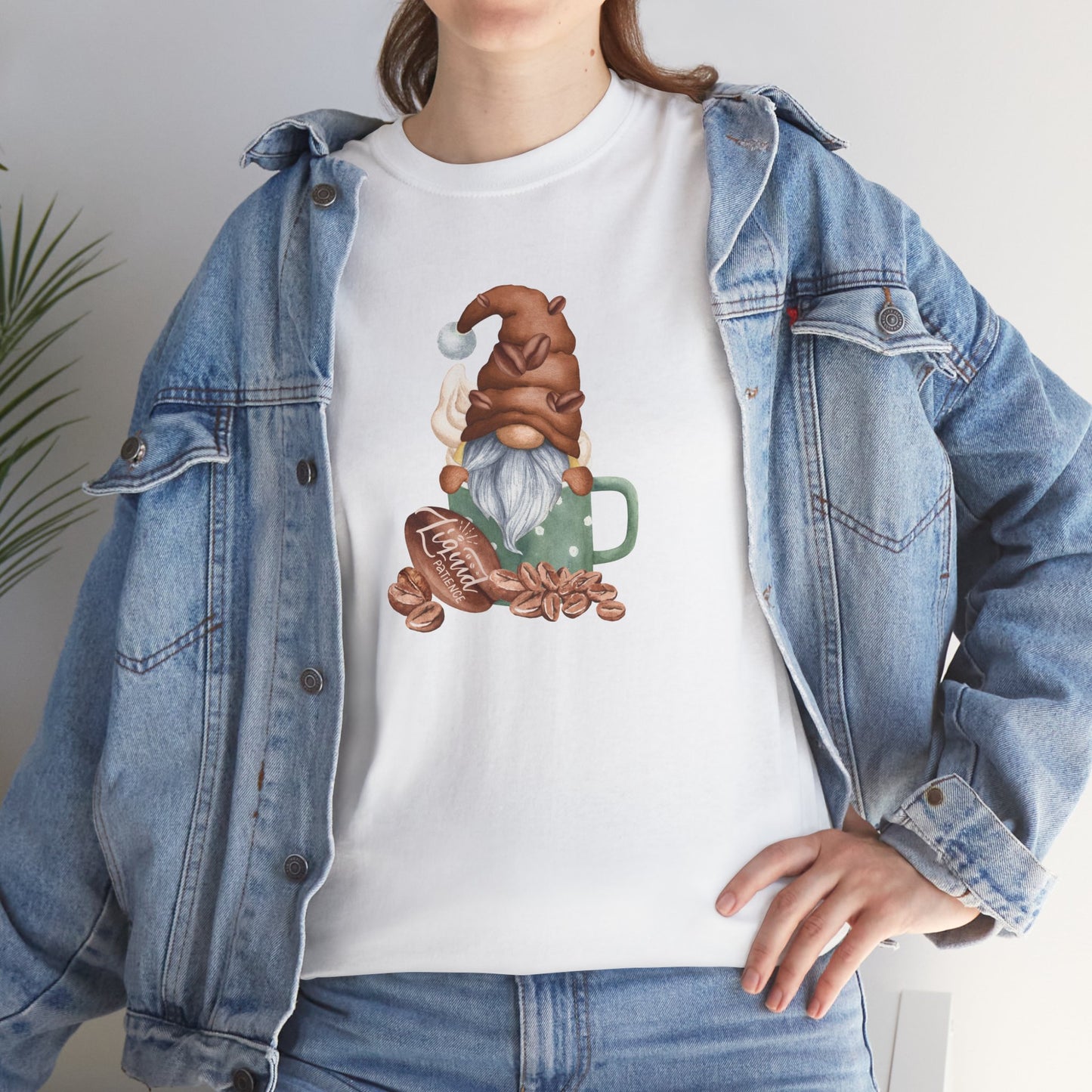 Cozy Coffee Gnome Tee, Unisex Heavy Cotton Tee, Perfect for Coffee Lovers, Holiday Gift, Cute Gnome Shirt, Casual Wear, Festive Attire