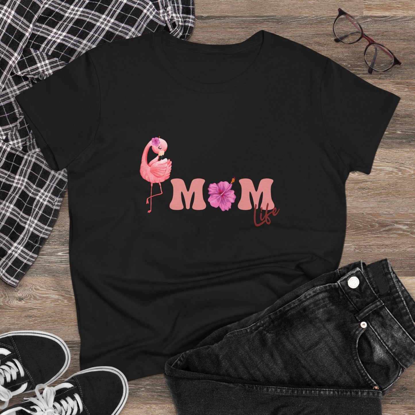 Mom Life Flamingo Women's  Semi Fit T-Shirt