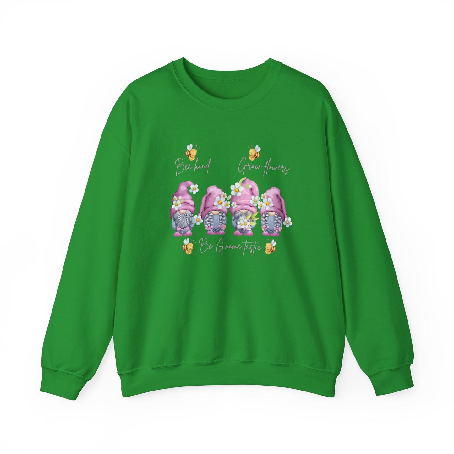 "Bee Kind, Grow Flowers, Be Gnome-tastic" Cute Garden Gnomes Sweater