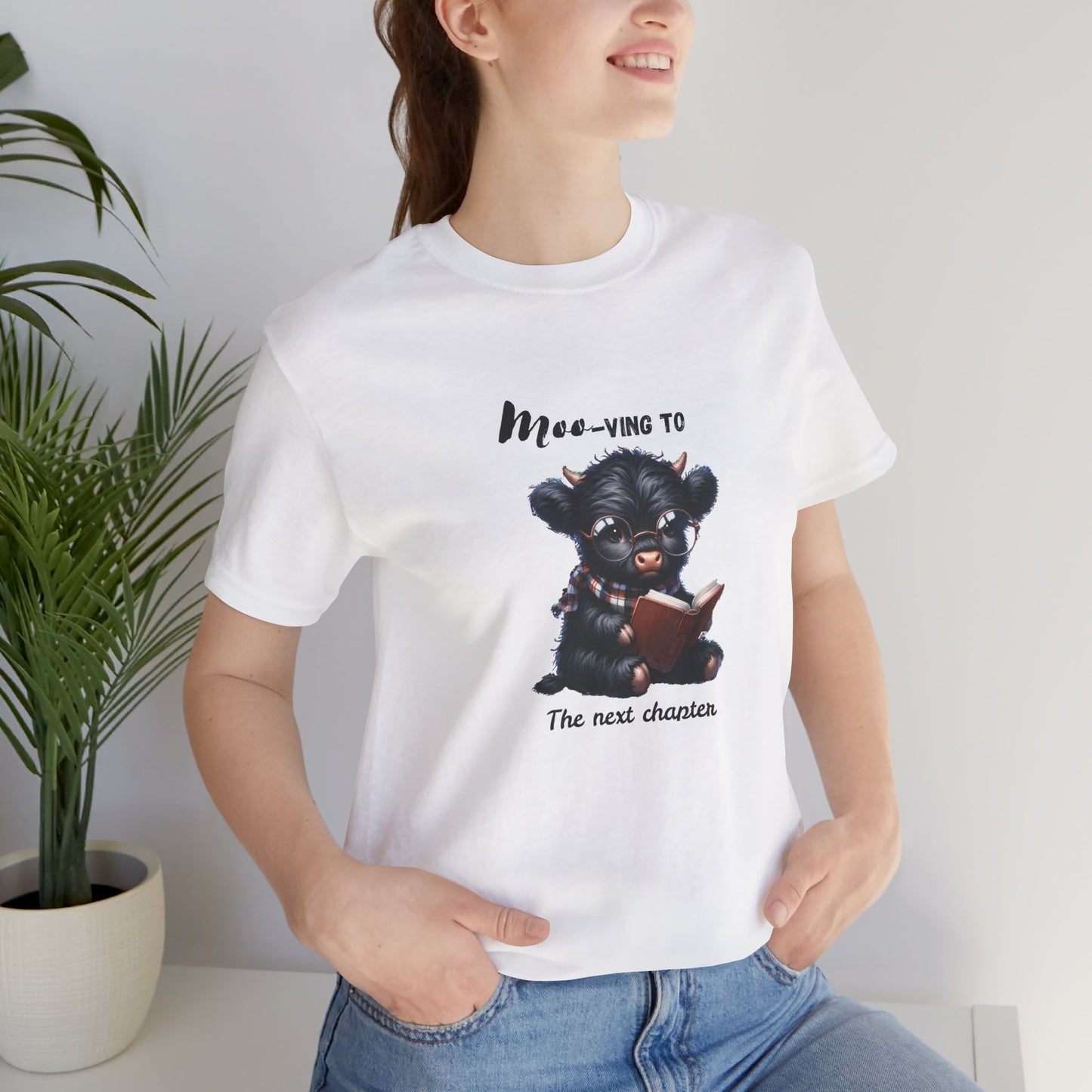 Moo-ving One chapter at a time, Reading Highland Cow Classic Fit Tee