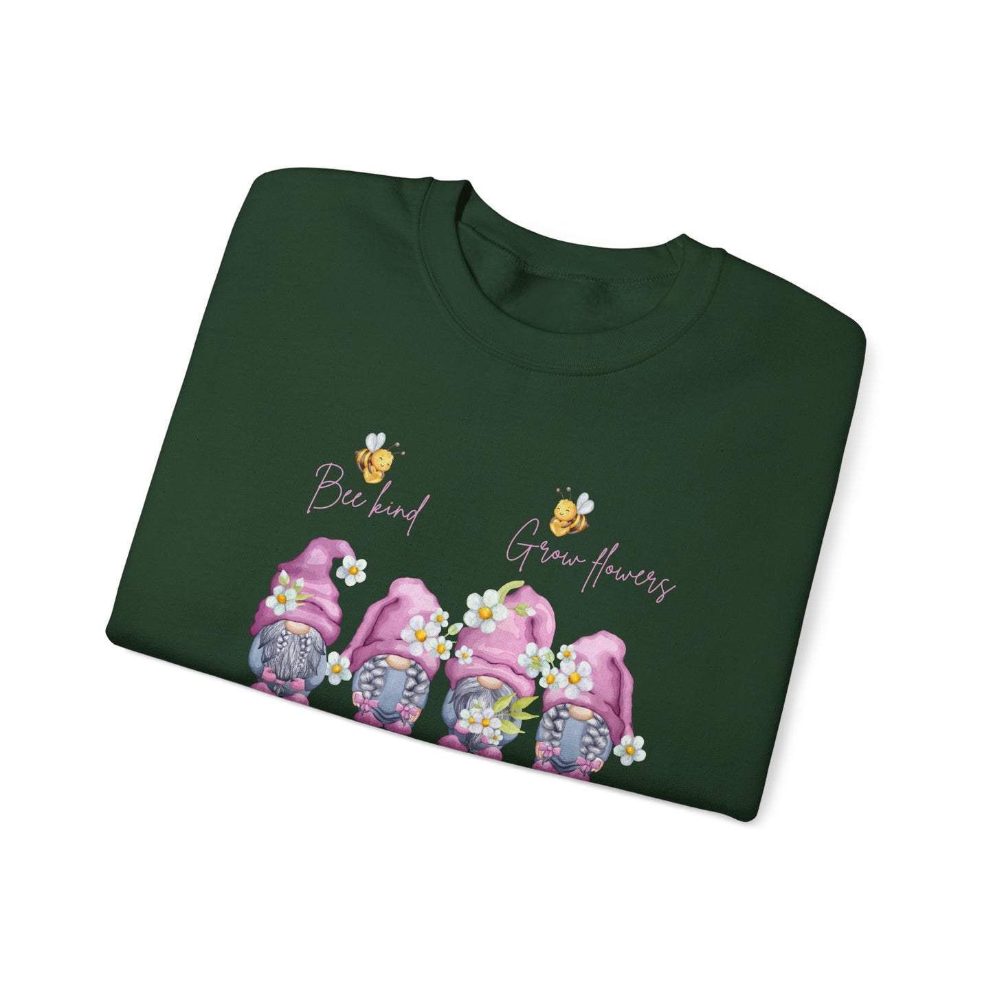 "Bee Kind, Grow Flowers, Be Gnome-tastic" Cute Garden Gnomes Sweater