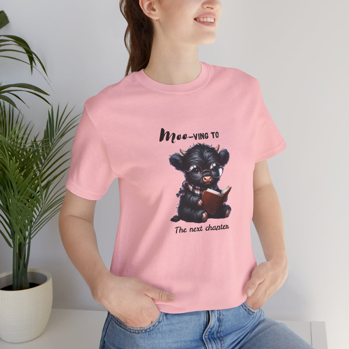 Moo-ving One chapter at a time, Reading Highland Cow Classic Fit Tee