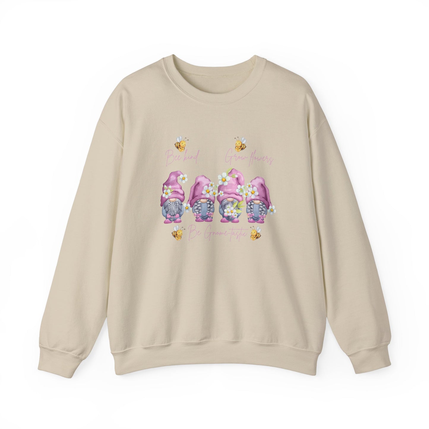 "Bee Kind, Grow Flowers, Be Gnome-tastic" Cute Garden Gnomes Sweater