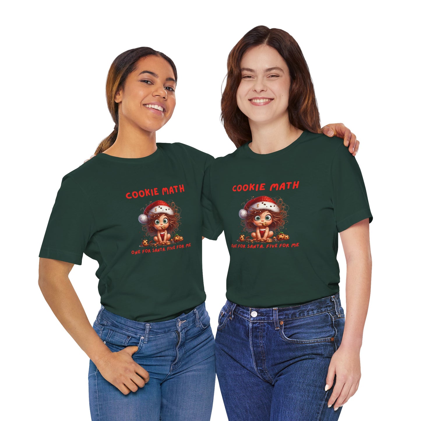 Cookie Math, One for Santa, Five for Me Funny Women’s Christmas T-Shirt