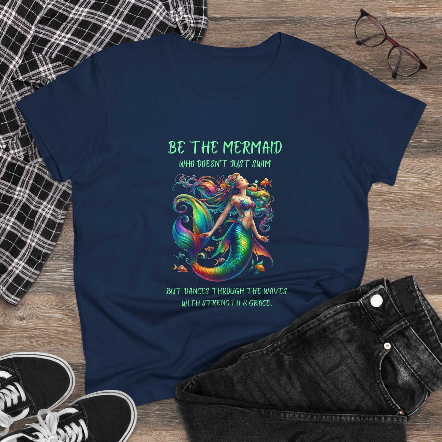 Be the Mermaid who dances through waves Woman's Semi-fitted Tee