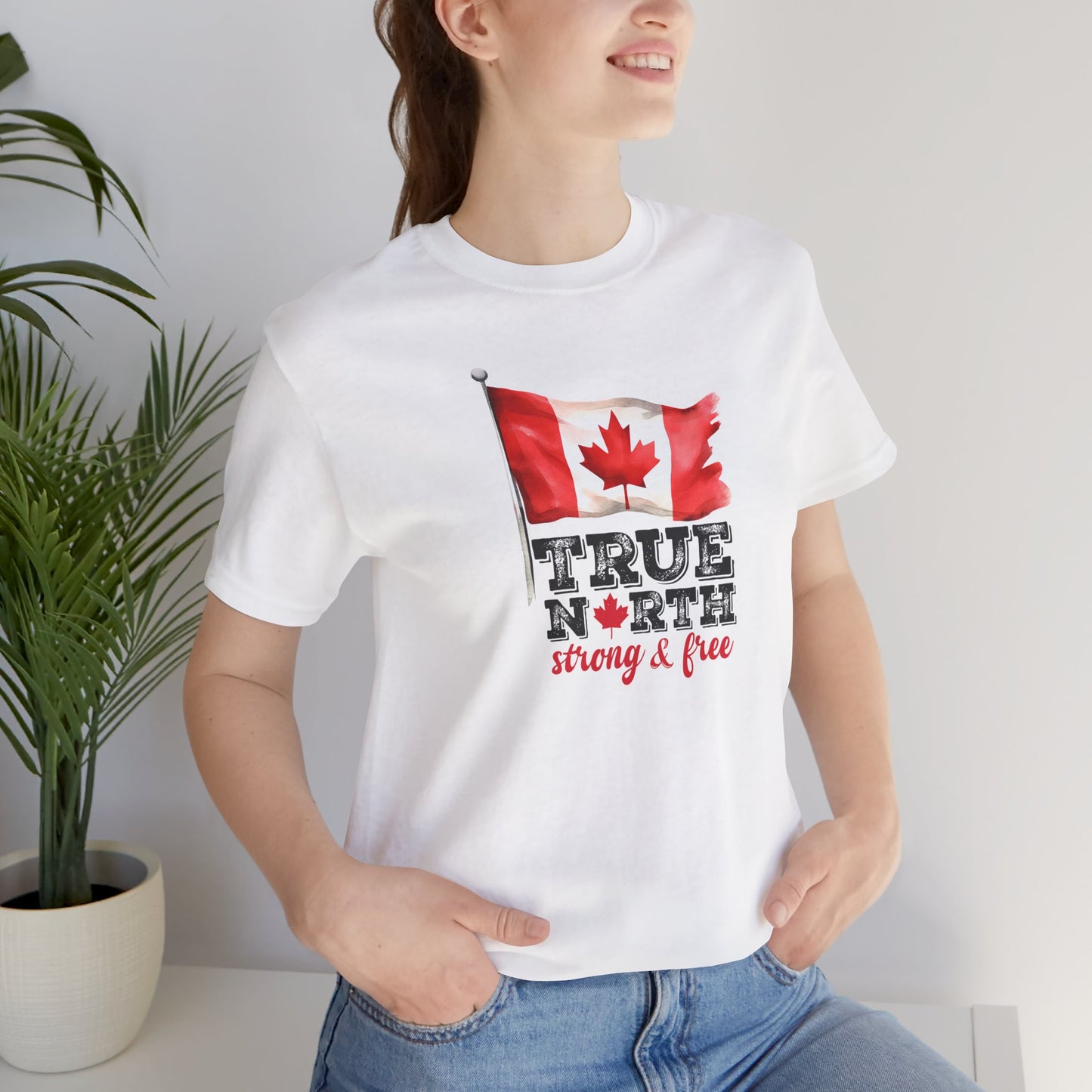 Wear Your Pride with the True North Strong & Free Tee, Unisex Jersey T-Shirt for Canada Day