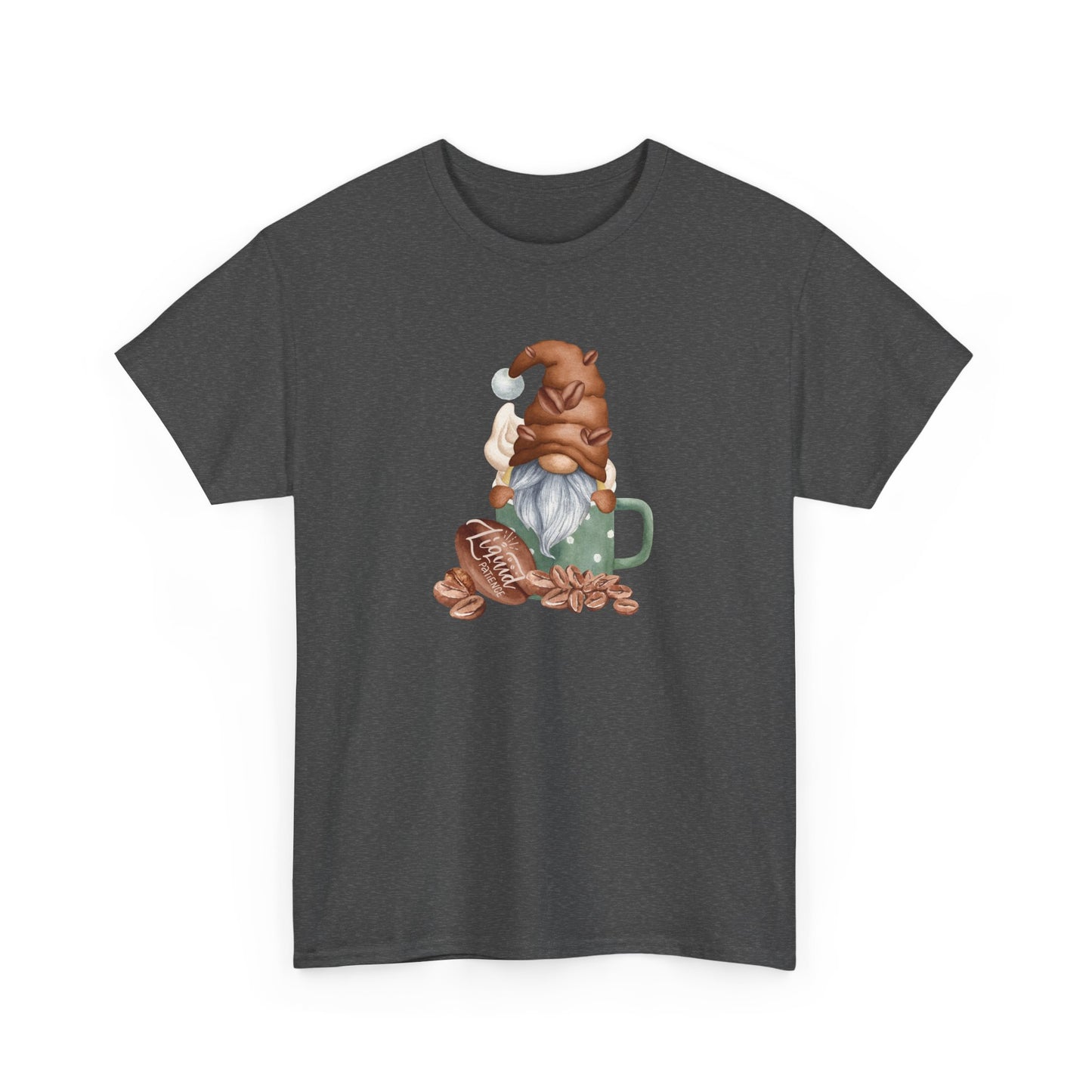 Cozy Coffee Gnome Tee, Unisex Heavy Cotton Tee, Perfect for Coffee Lovers, Holiday Gift, Cute Gnome Shirt, Casual Wear, Festive Attire