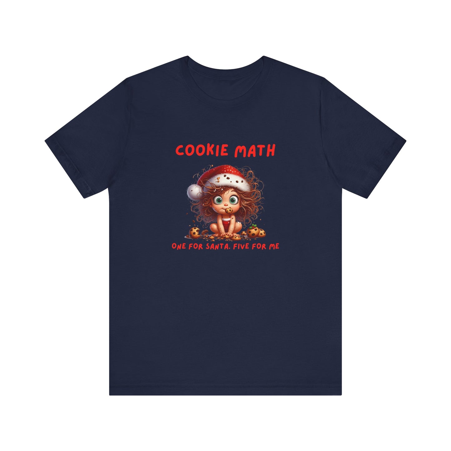 Cookie Math, One for Santa, Five for Me Funny Women’s Christmas T-Shirt