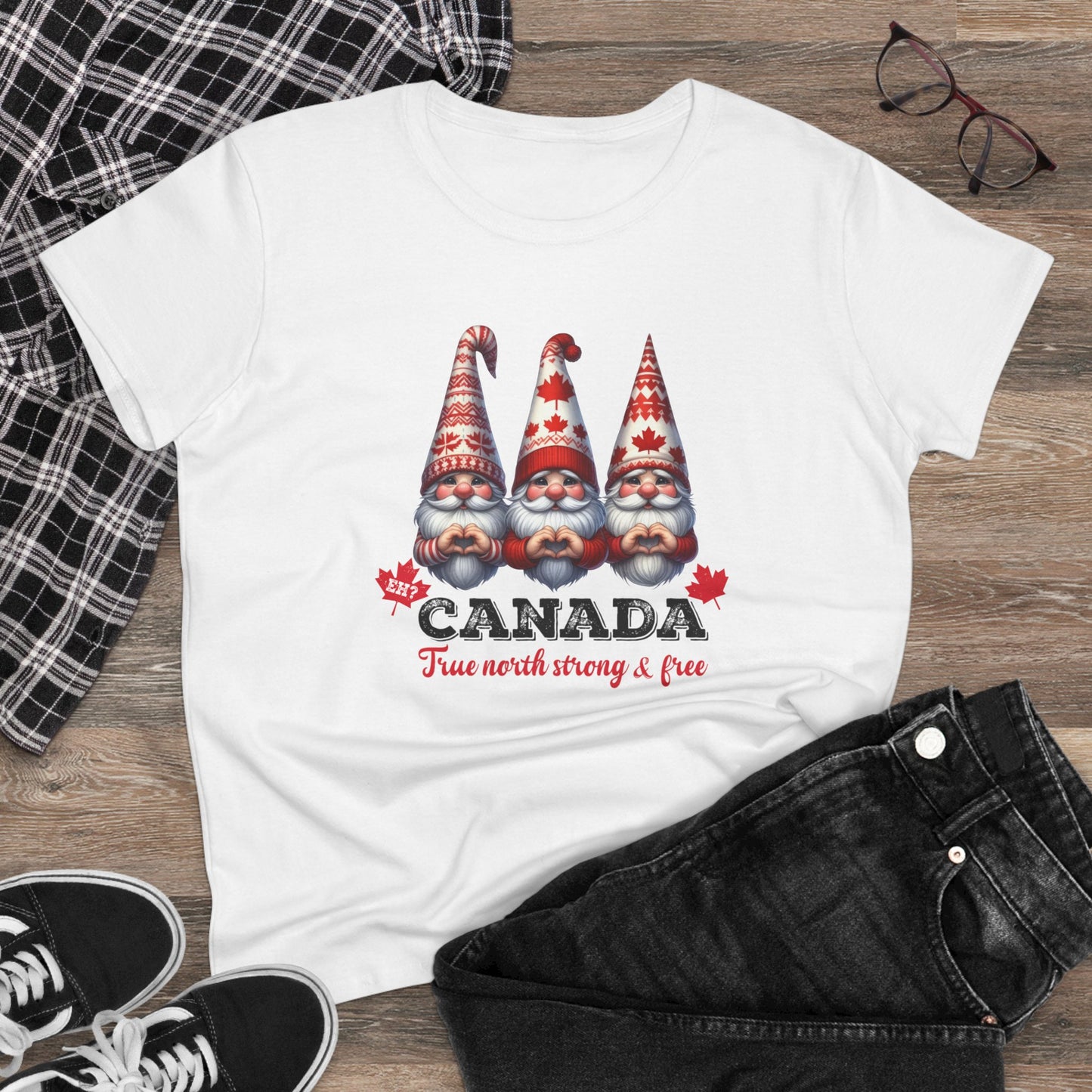 Gnome Sweet Gnome Canada Edition Cute Women's Semi Fit Tee