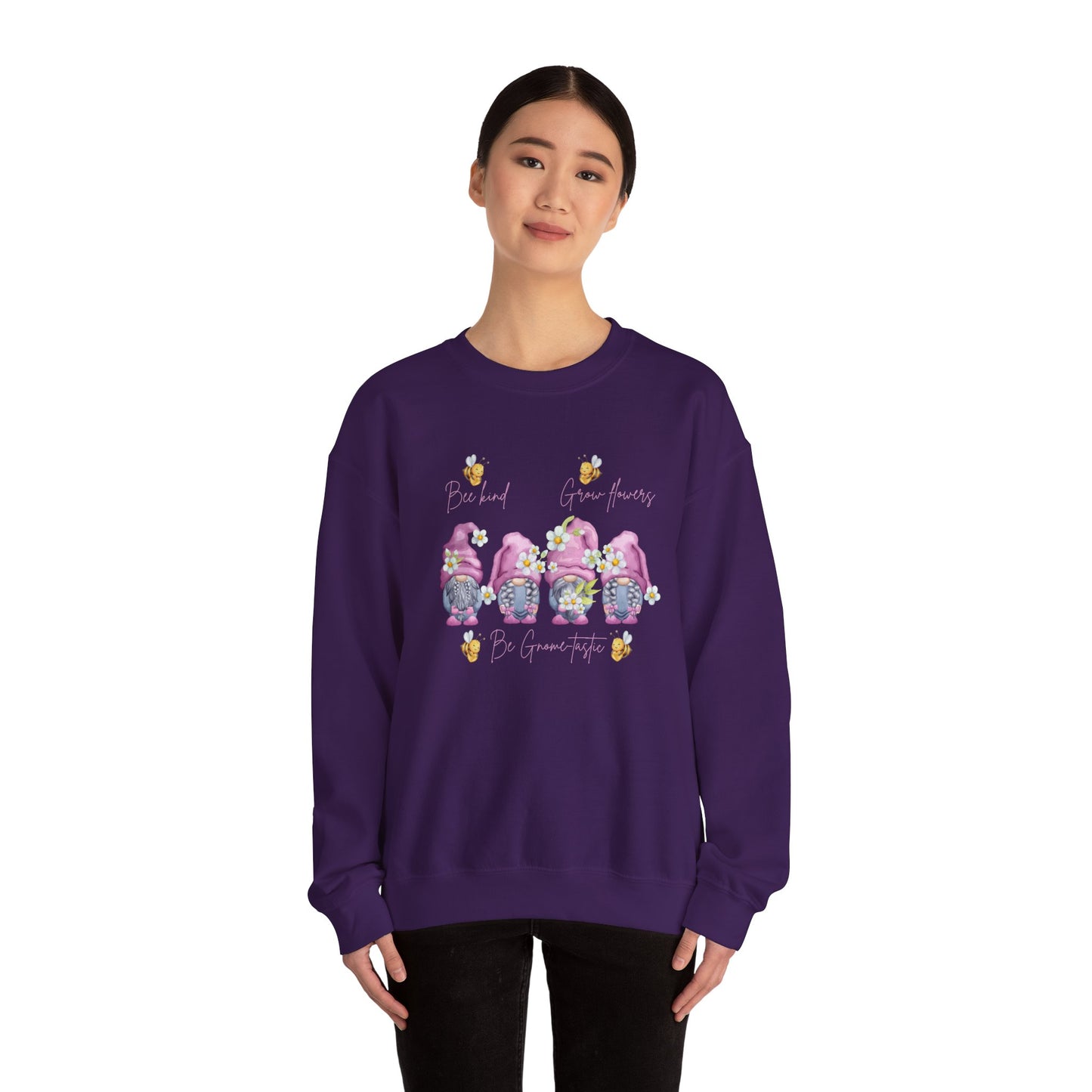 "Bee Kind, Grow Flowers, Be Gnome-tastic" Cute Garden Gnomes Sweater