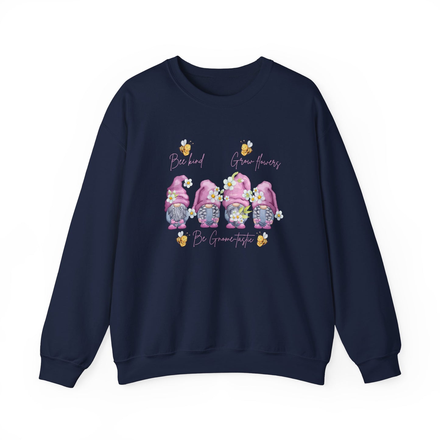 "Bee Kind, Grow Flowers, Be Gnome-tastic" Cute Garden Gnomes Sweater