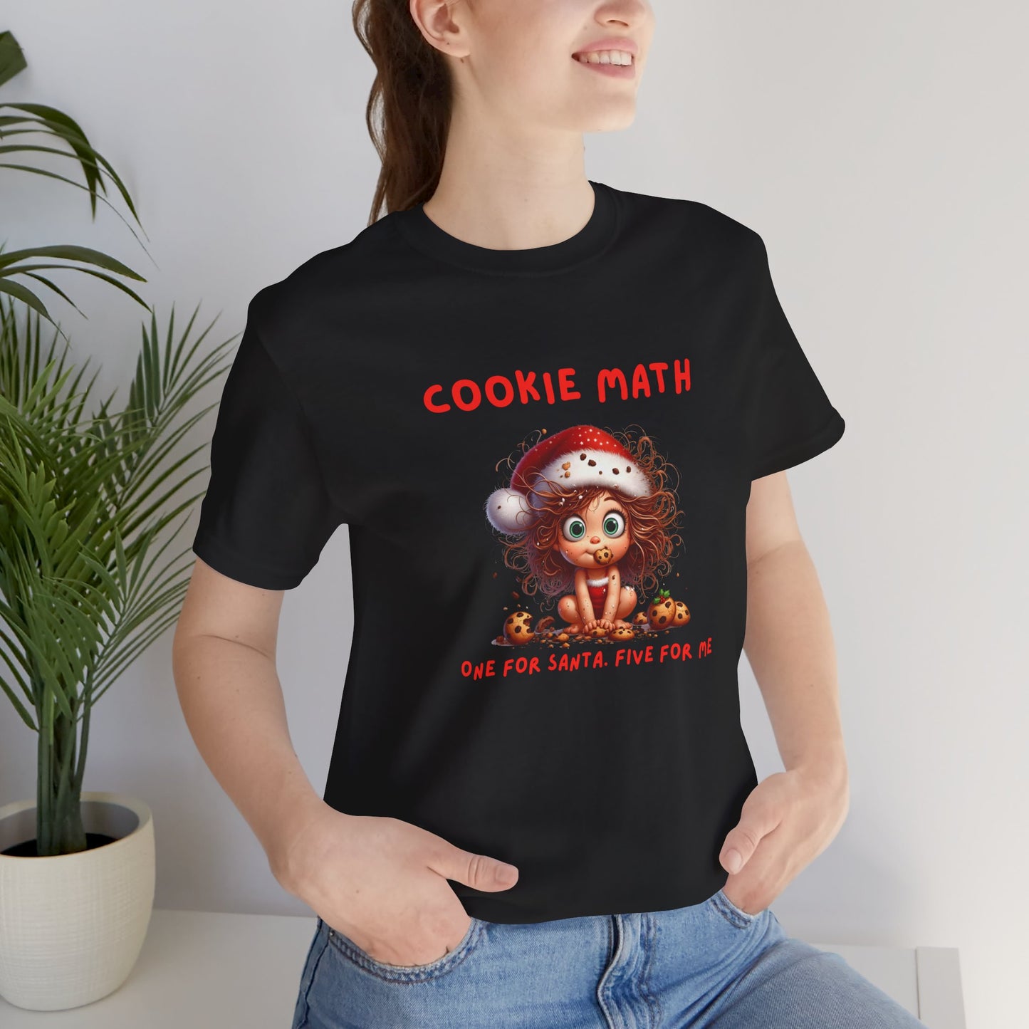 Cookie Math, One for Santa, Five for Me Funny Women’s Christmas T-Shirt