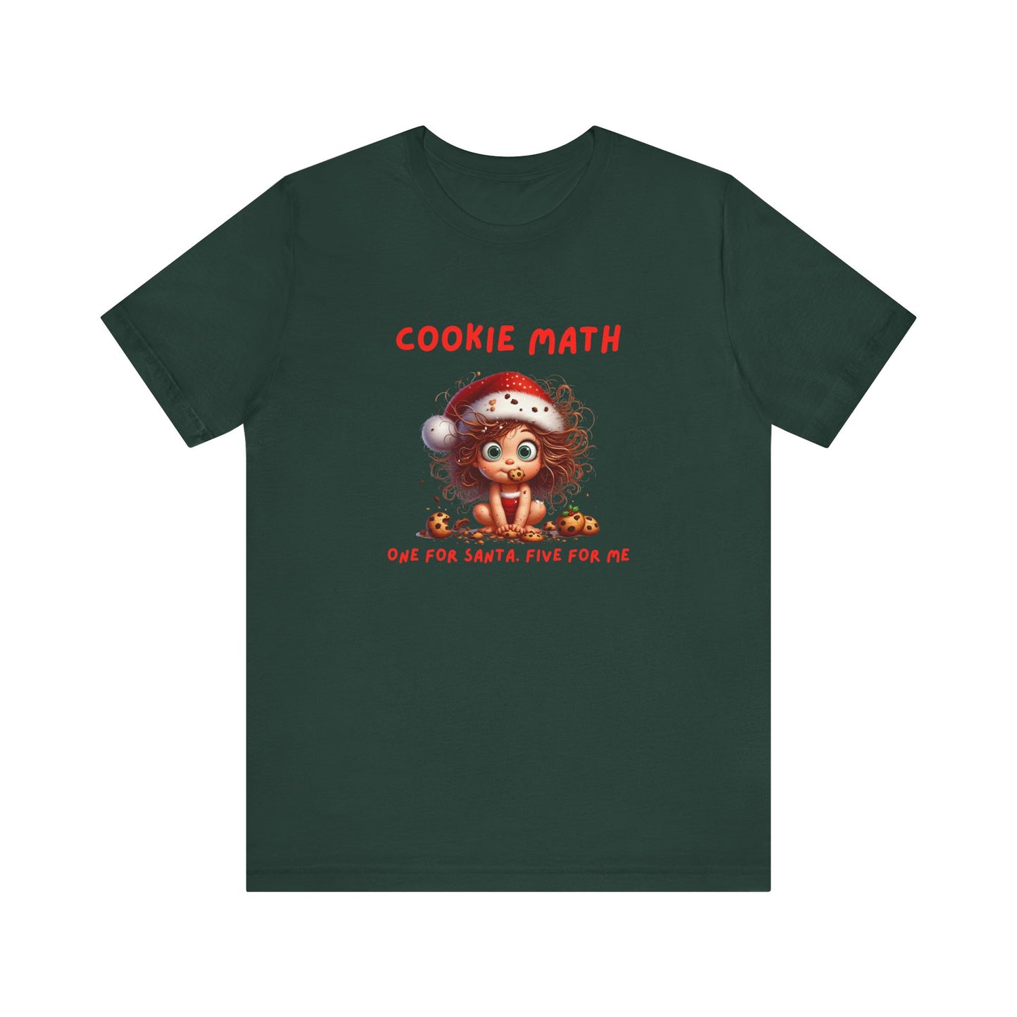Cookie Math, One for Santa, Five for Me Funny Women’s Christmas T-Shirt