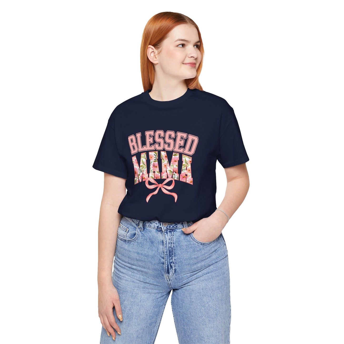 Blessed Mama Floral Classic fit Tee for Moms