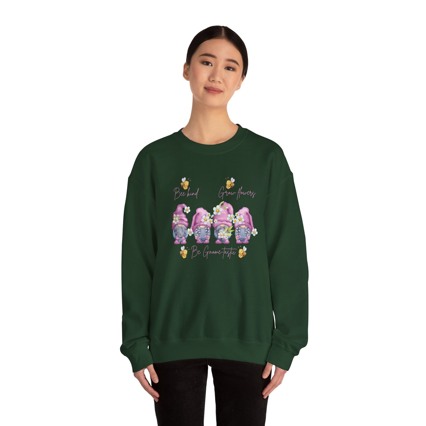 "Bee Kind, Grow Flowers, Be Gnome-tastic" Cute Garden Gnomes Sweater