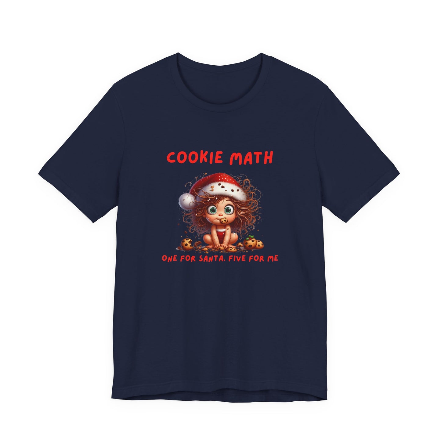Cookie Math, One for Santa, Five for Me Funny Women’s Christmas T-Shirt