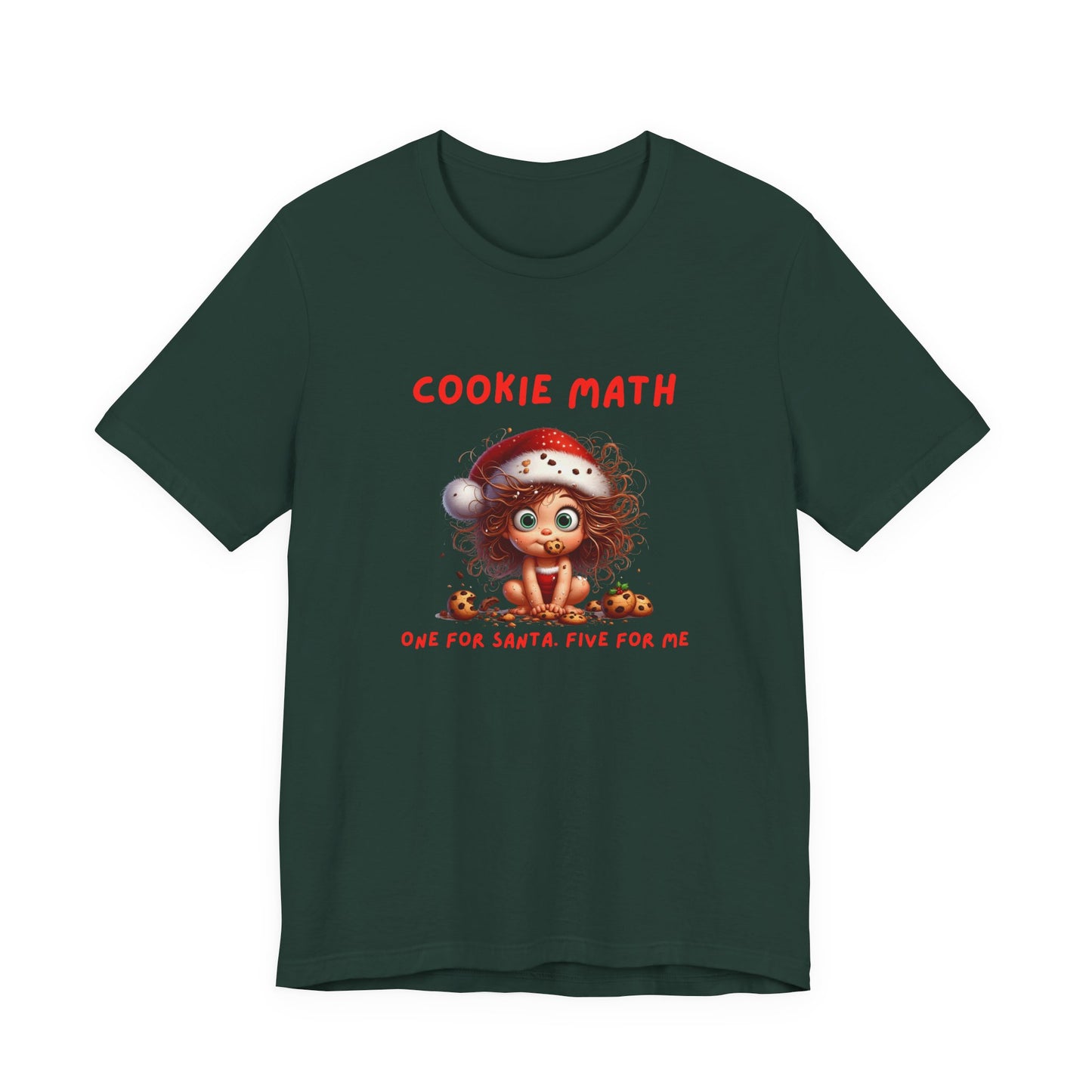 Cookie Math, One for Santa, Five for Me Funny Women’s Christmas T-Shirt
