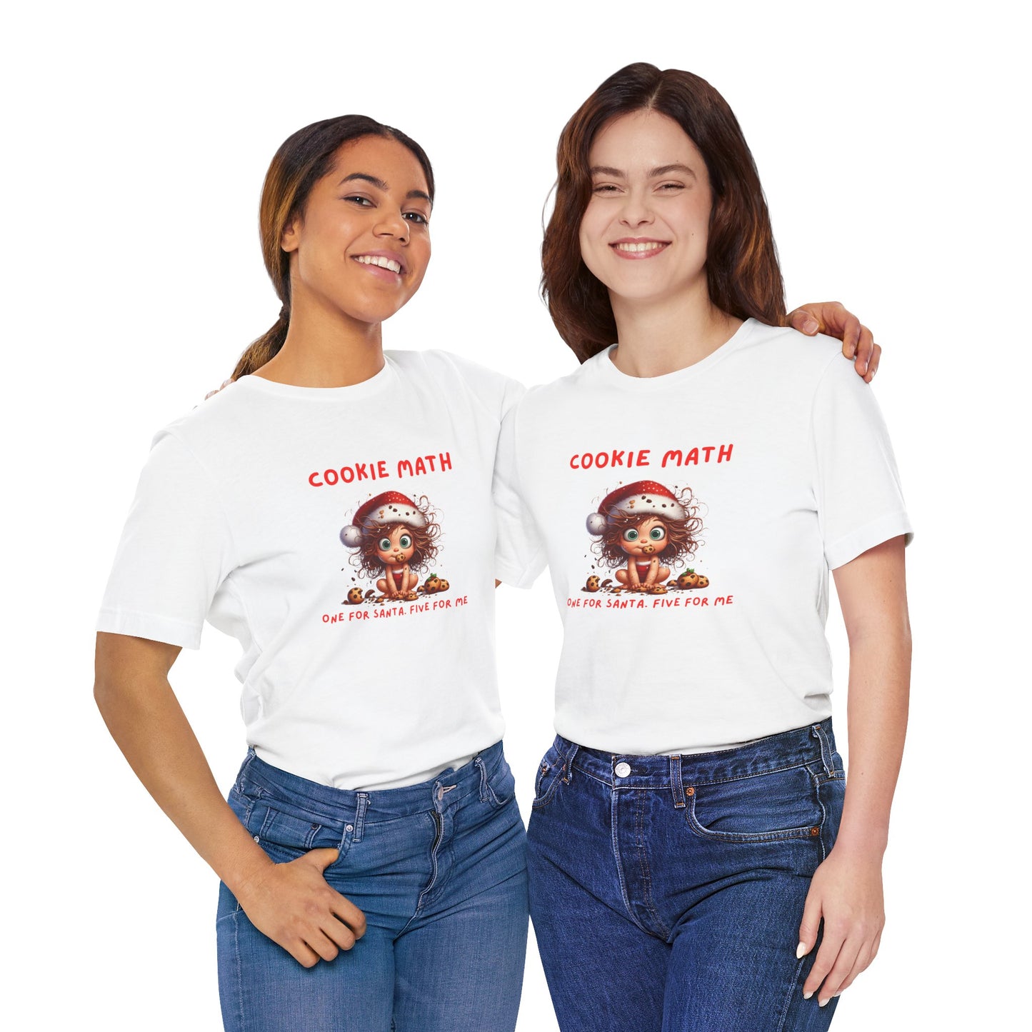 Cookie Math, One for Santa, Five for Me Funny Women’s Christmas T-Shirt