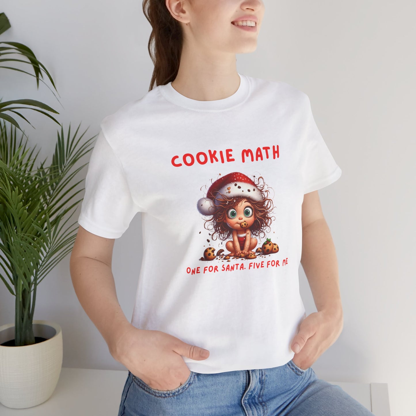 Cookie Math, One for Santa, Five for Me Funny Women’s Christmas T-Shirt