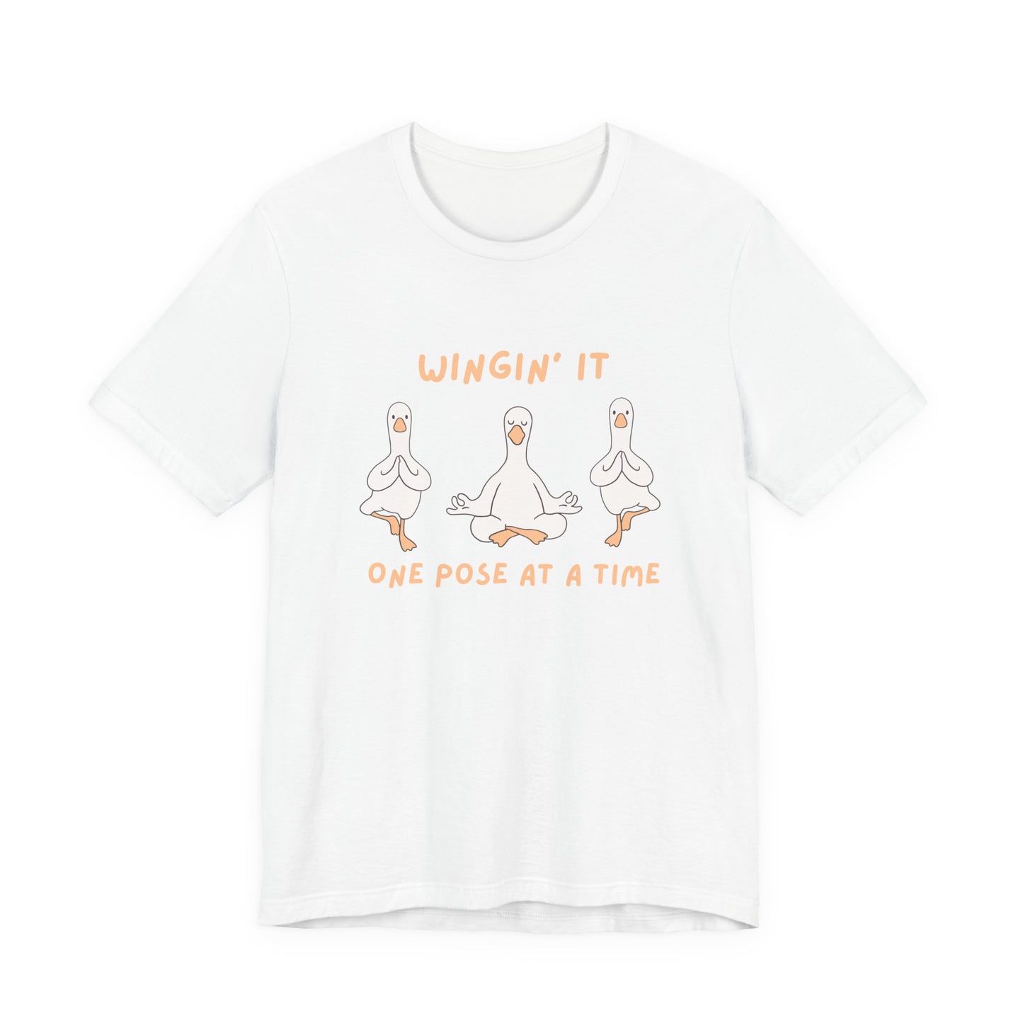 Wingin It One Pose at a Time Silly Goose Yoga Shirt