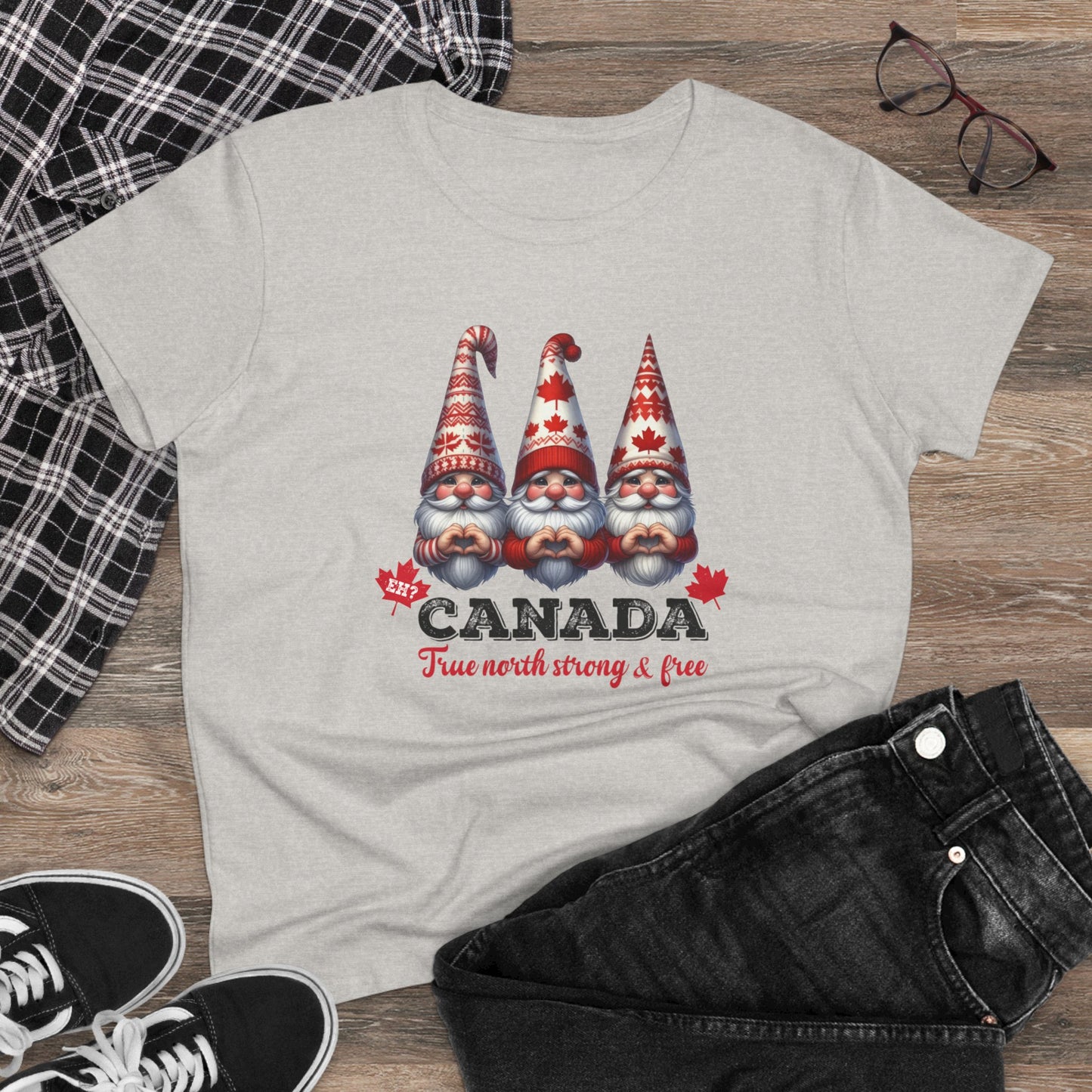 Gnome Sweet Gnome Canada Edition Cute Women's Semi Fit Tee