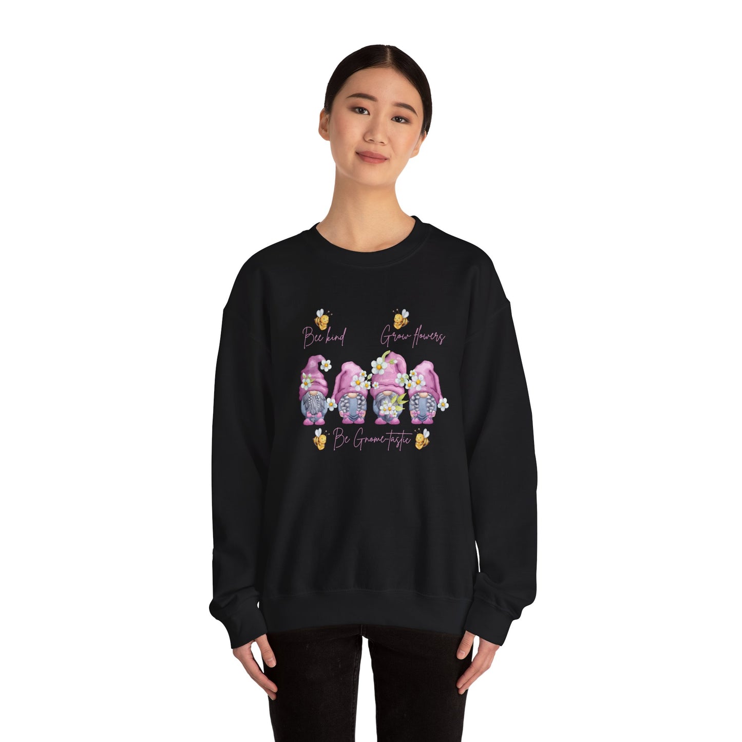 "Bee Kind, Grow Flowers, Be Gnome-tastic" Cute Garden Gnomes Sweater