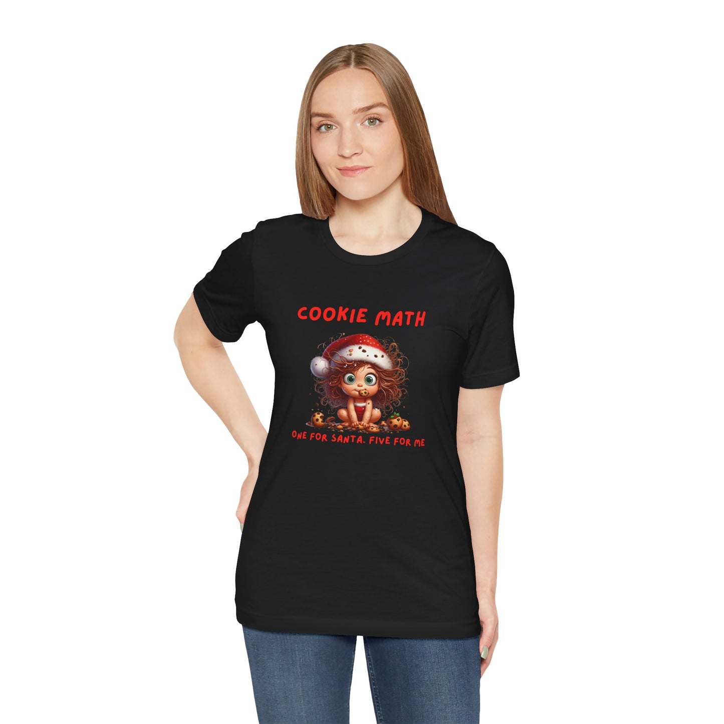 Cookie Math, One for Santa, Five for Me Funny Women’s Christmas T-Shirt