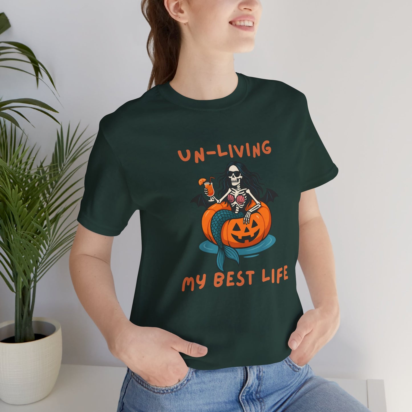Un-Living My Best Life Skeleton Mermaid Sassy Tee