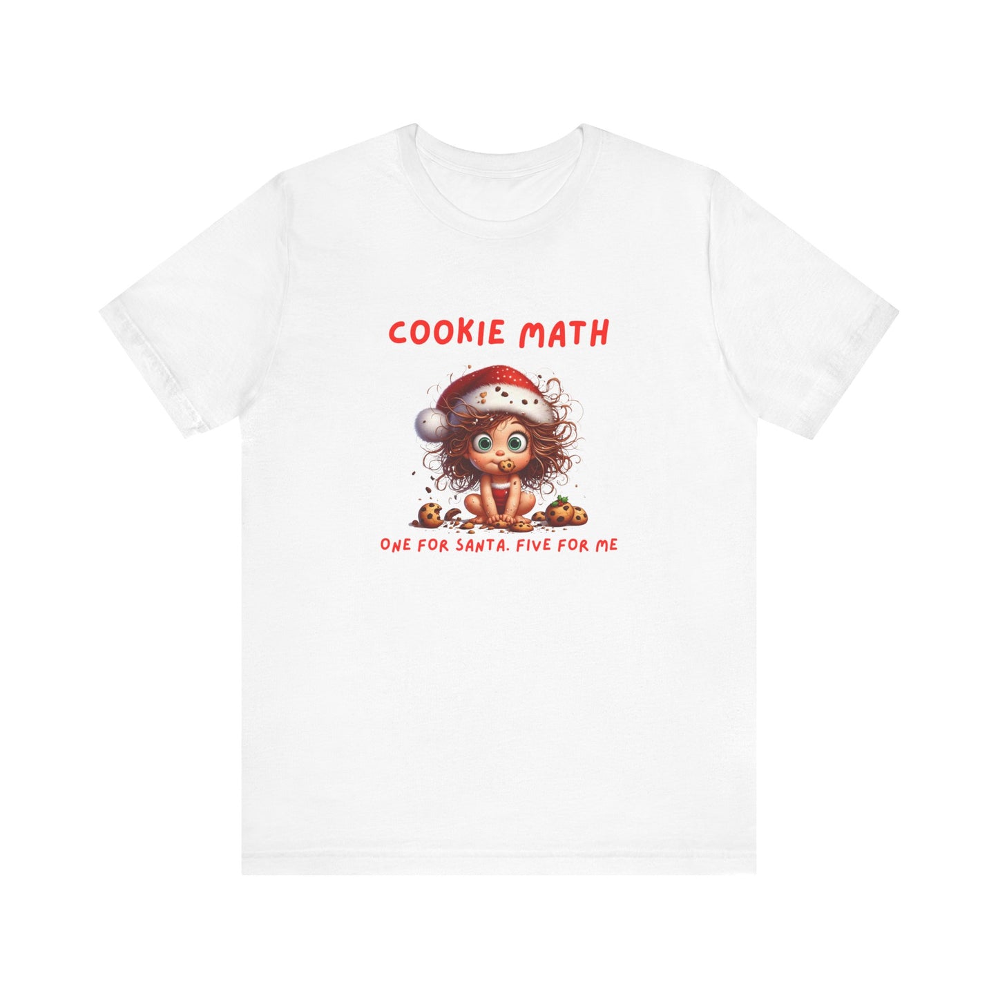 Cookie Math, One for Santa, Five for Me Funny Women’s Christmas T-Shirt