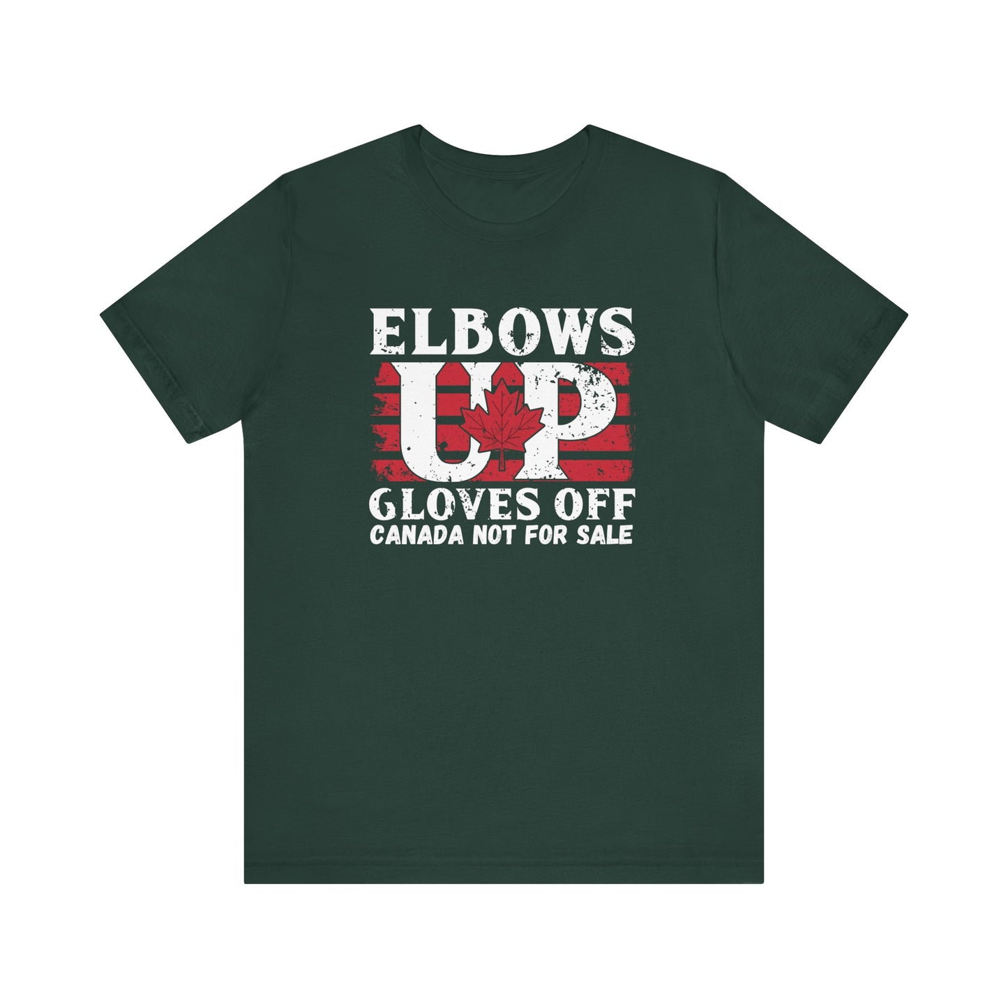 Canadian Elbows up gloves off Unisex tee