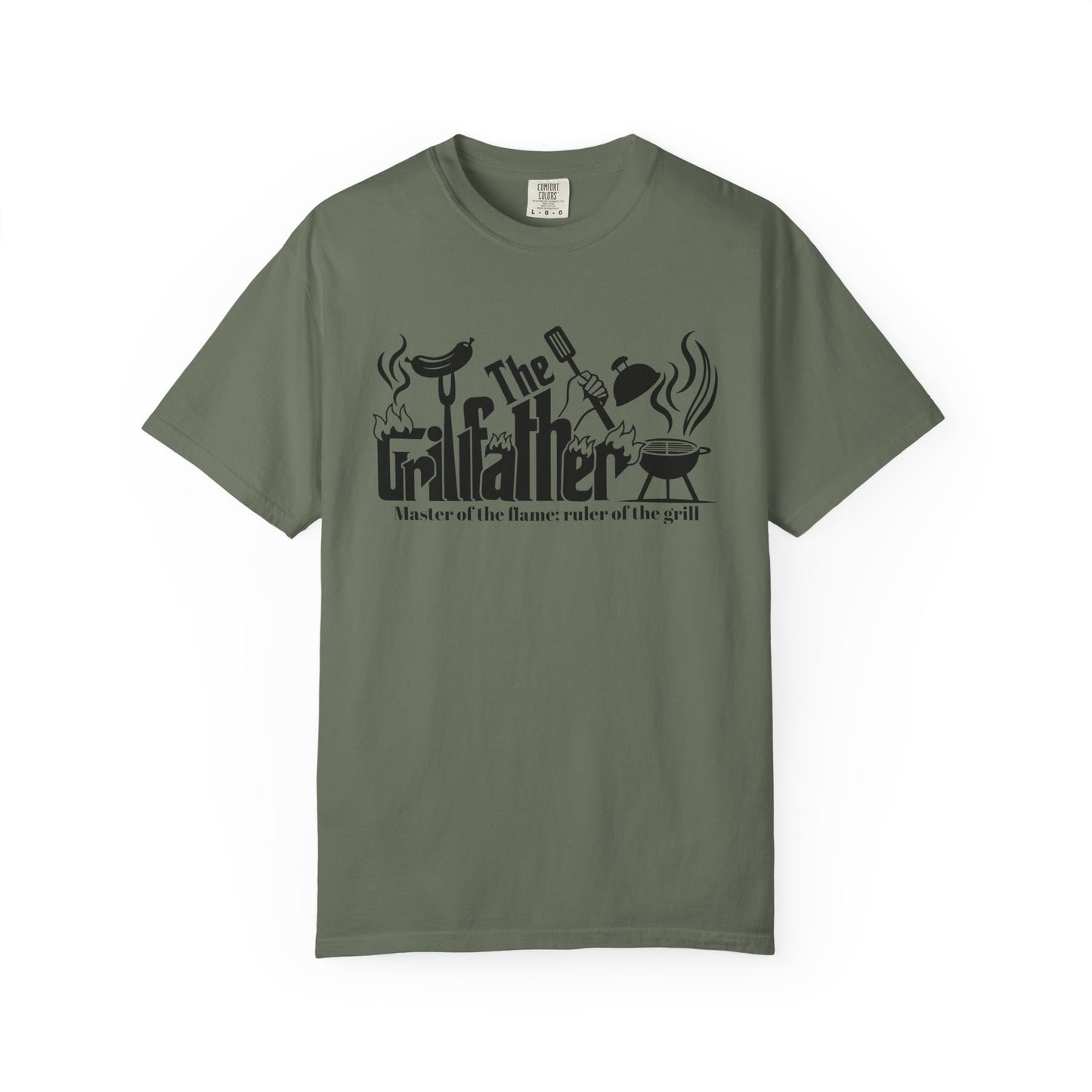 Grillfather, Master of the Flame, Ruler of the Grill BBQ Tee Dad T-shirt