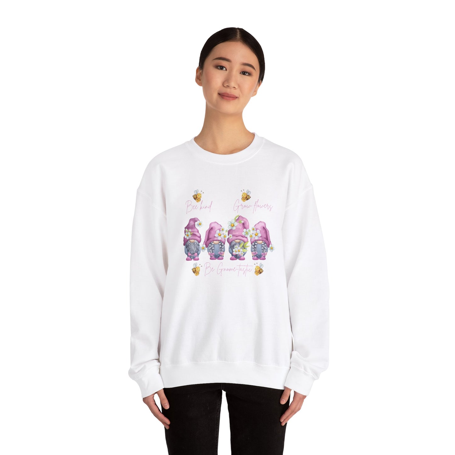 "Bee Kind, Grow Flowers, Be Gnome-tastic" Cute Garden Gnomes Sweater