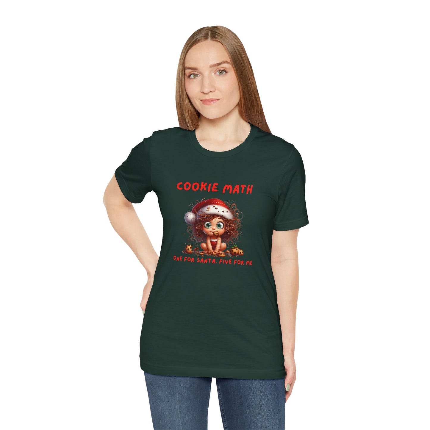 Cookie Math, One for Santa, Five for Me Funny Women’s Christmas T-Shirt