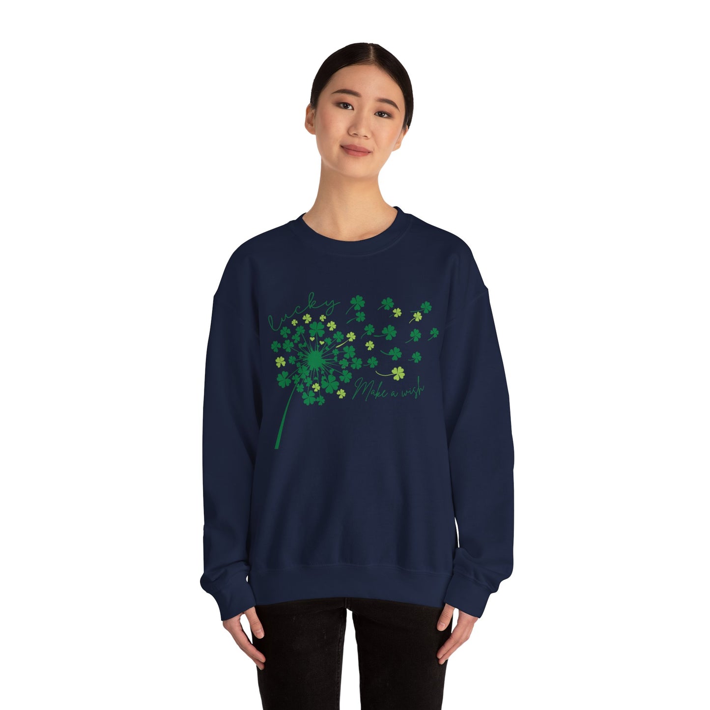 Make a wish, Lucky Clover Crewneck Sweatshirt