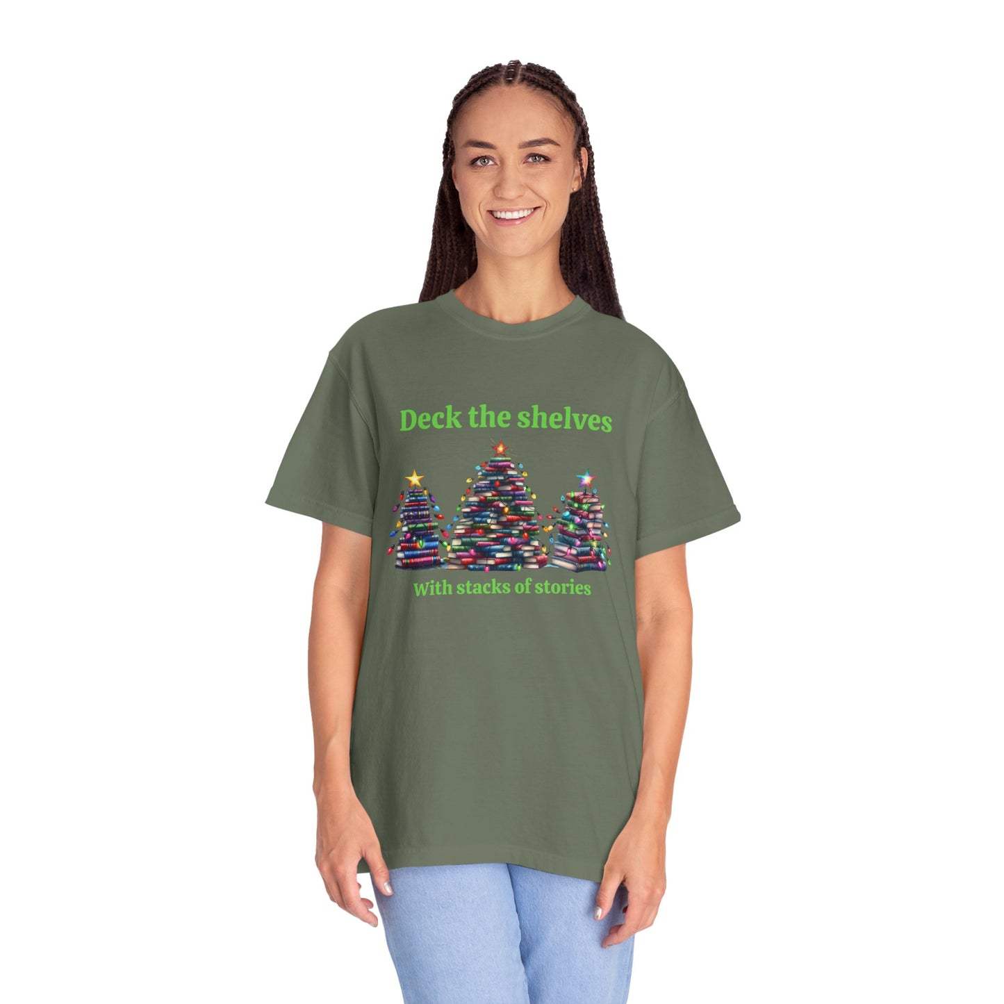 Deck the Shelves Tee – A Literary Tree-mendous Holiday!