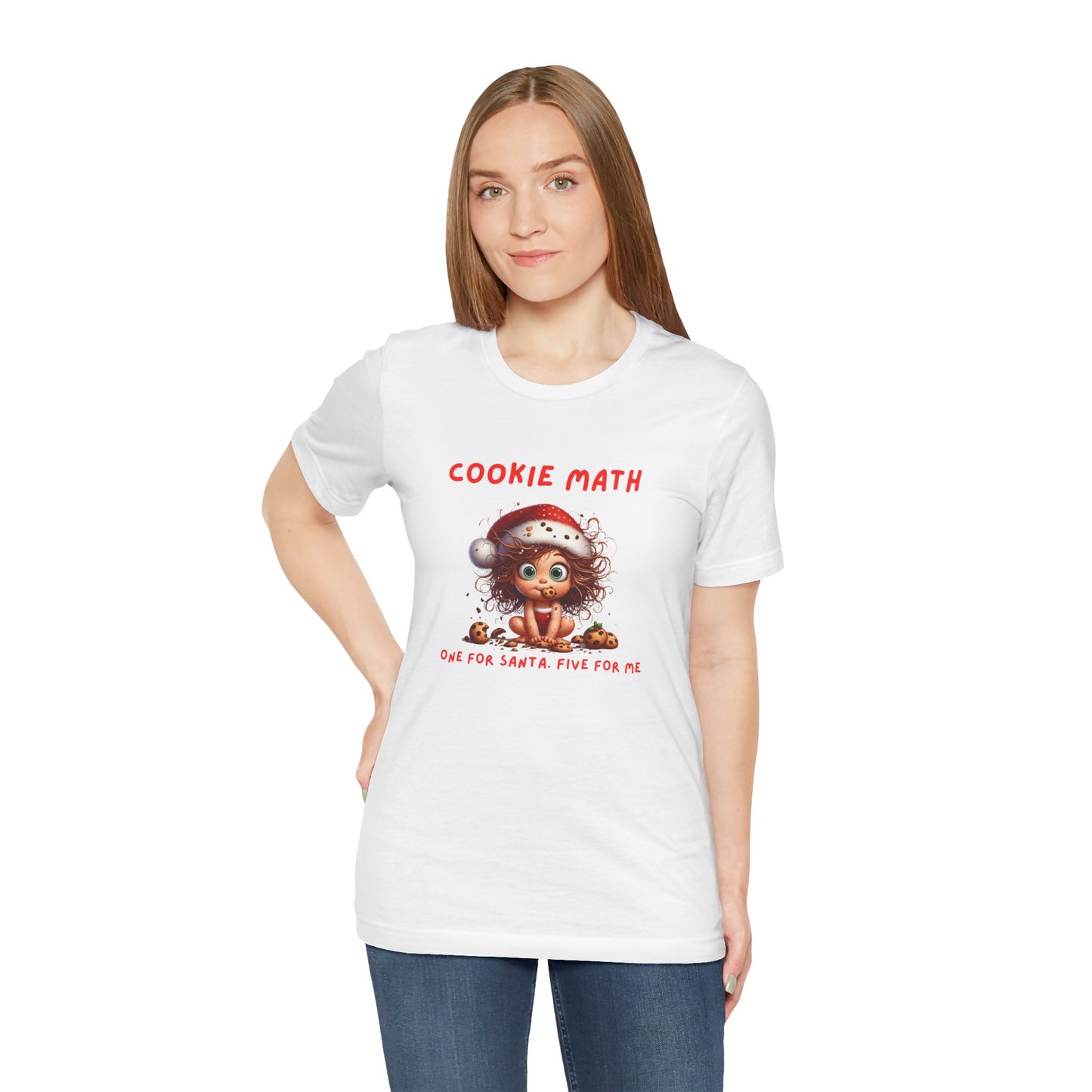 Cookie Math, One for Santa, Five for Me Funny Women’s Christmas T-Shirt