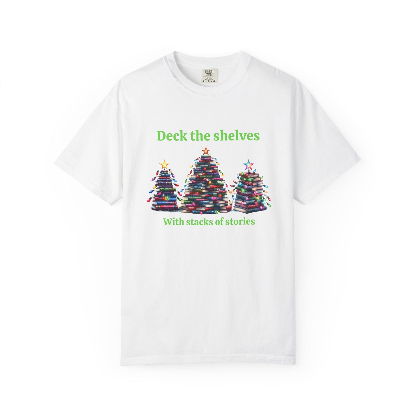 Deck the Shelves Tee – A Literary Tree-mendous Holiday!