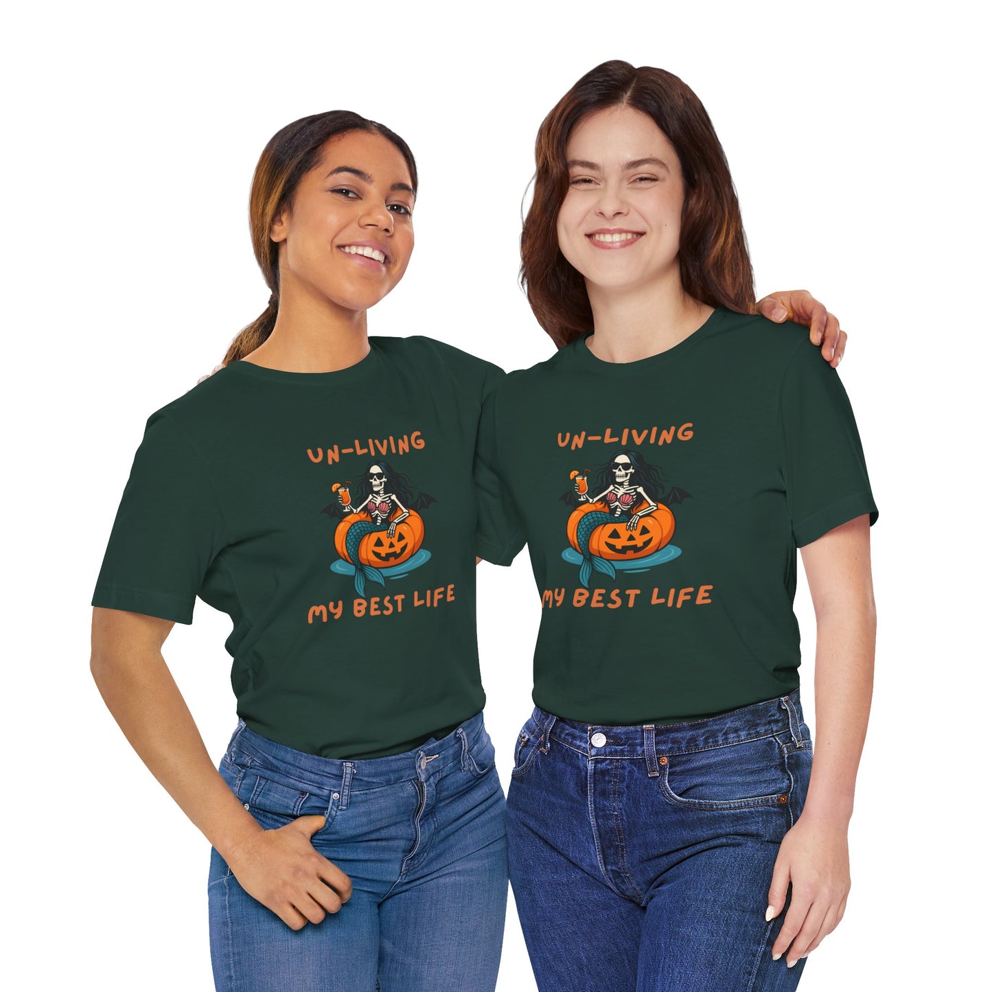 Un-Living My Best Life Skeleton Mermaid Sassy Tee