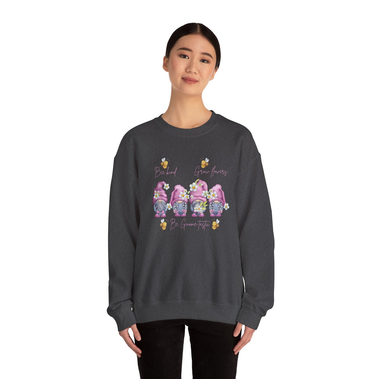 "Bee Kind, Grow Flowers, Be Gnome-tastic" Cute Garden Gnomes Sweater