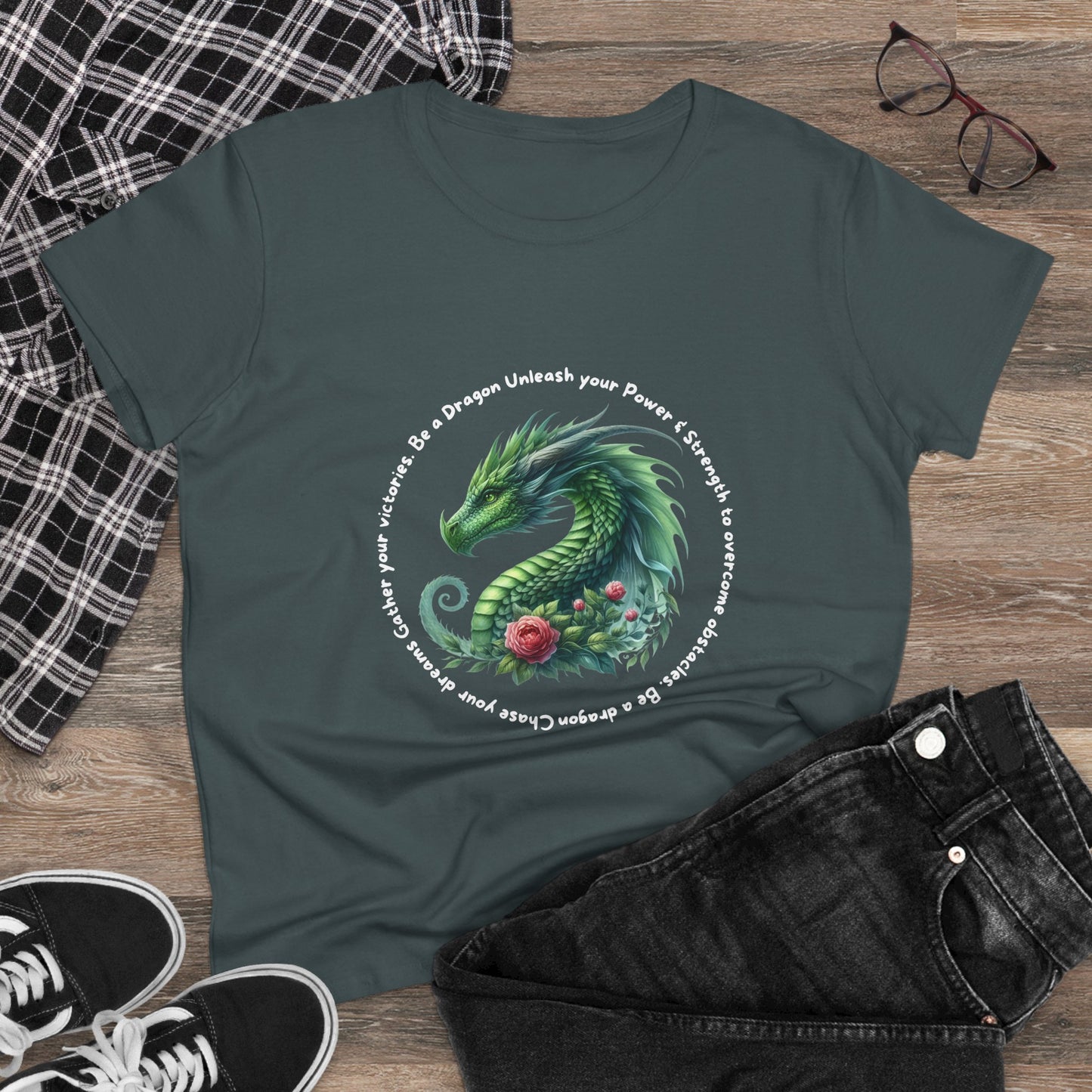 Be a Dragon Unleash your power and Strength Women's  Semi FittedTee