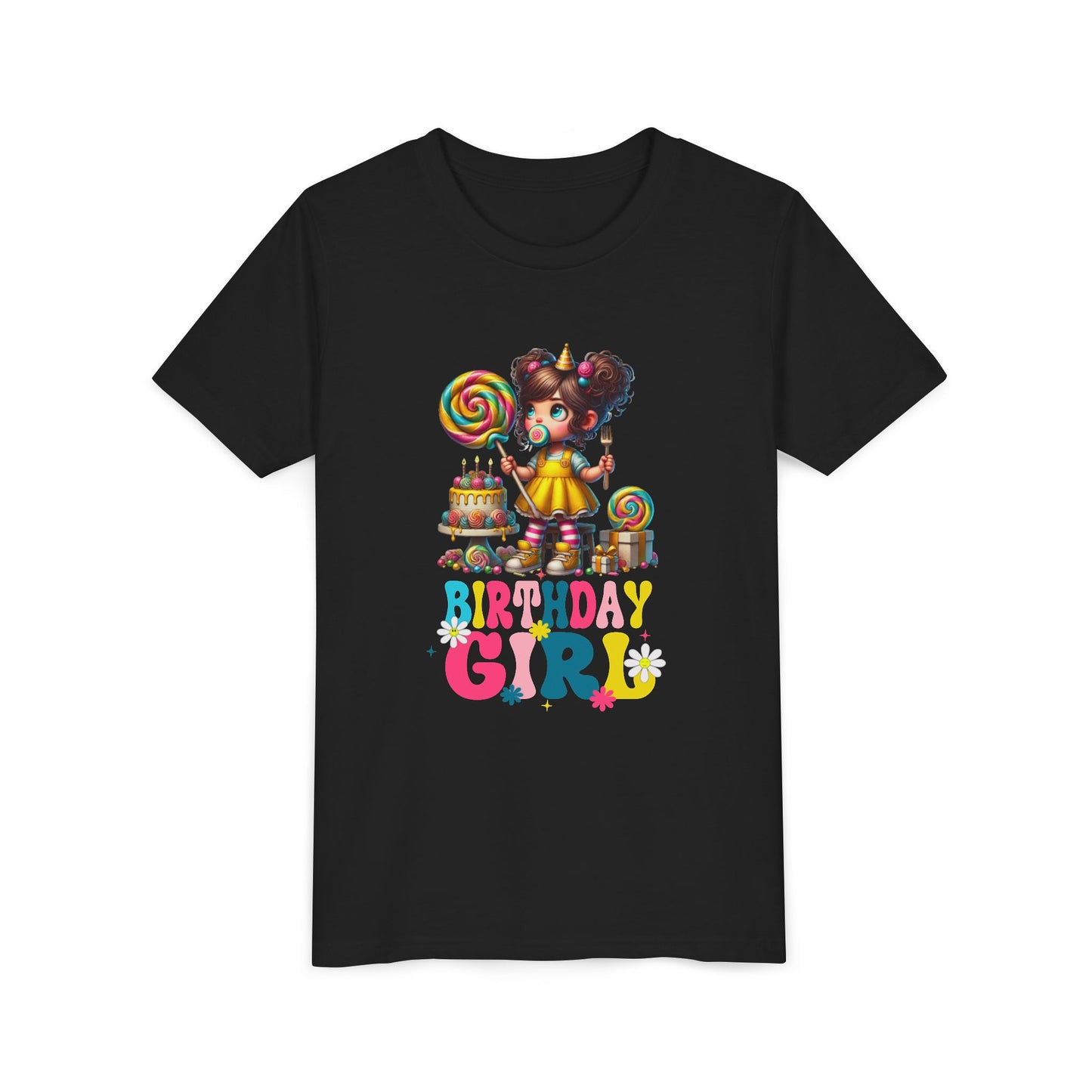 Rainbow Birthday Girl Youth Tee