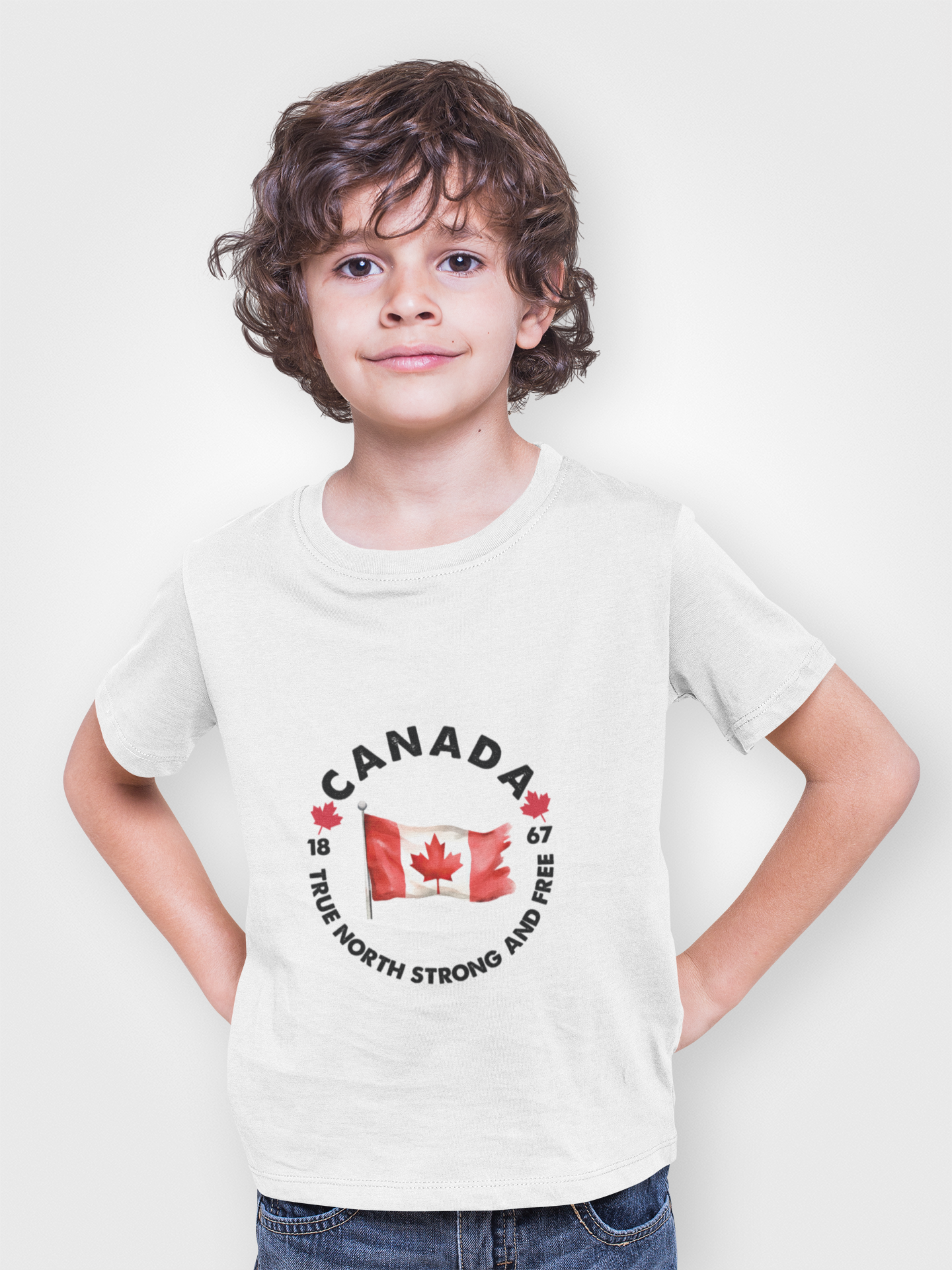 Proudly Canadian: Flag Edition - Kids Tee, Canada Pride Kids Tee, Canada Day Outfit, Canada Pride, Cute Tee for Boys and Girls, Vacation Top