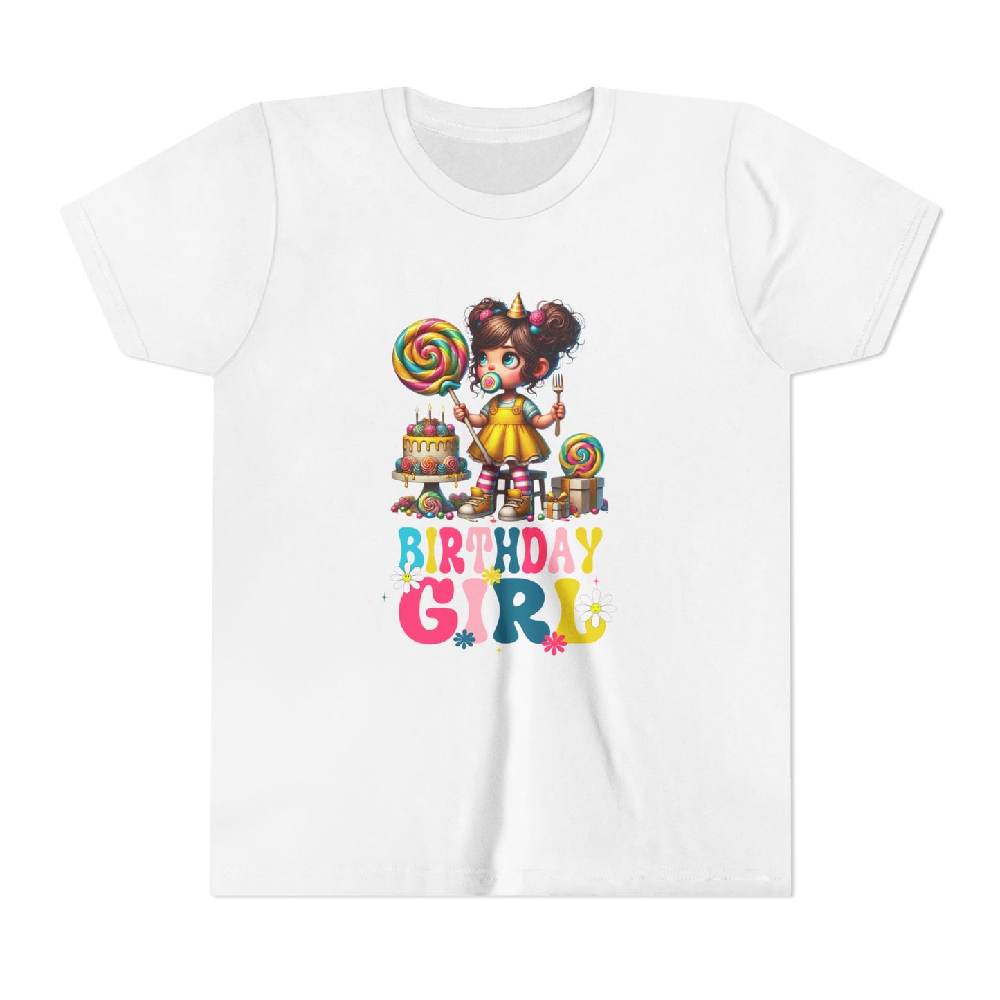 Rainbow Birthday Girl Youth Tee