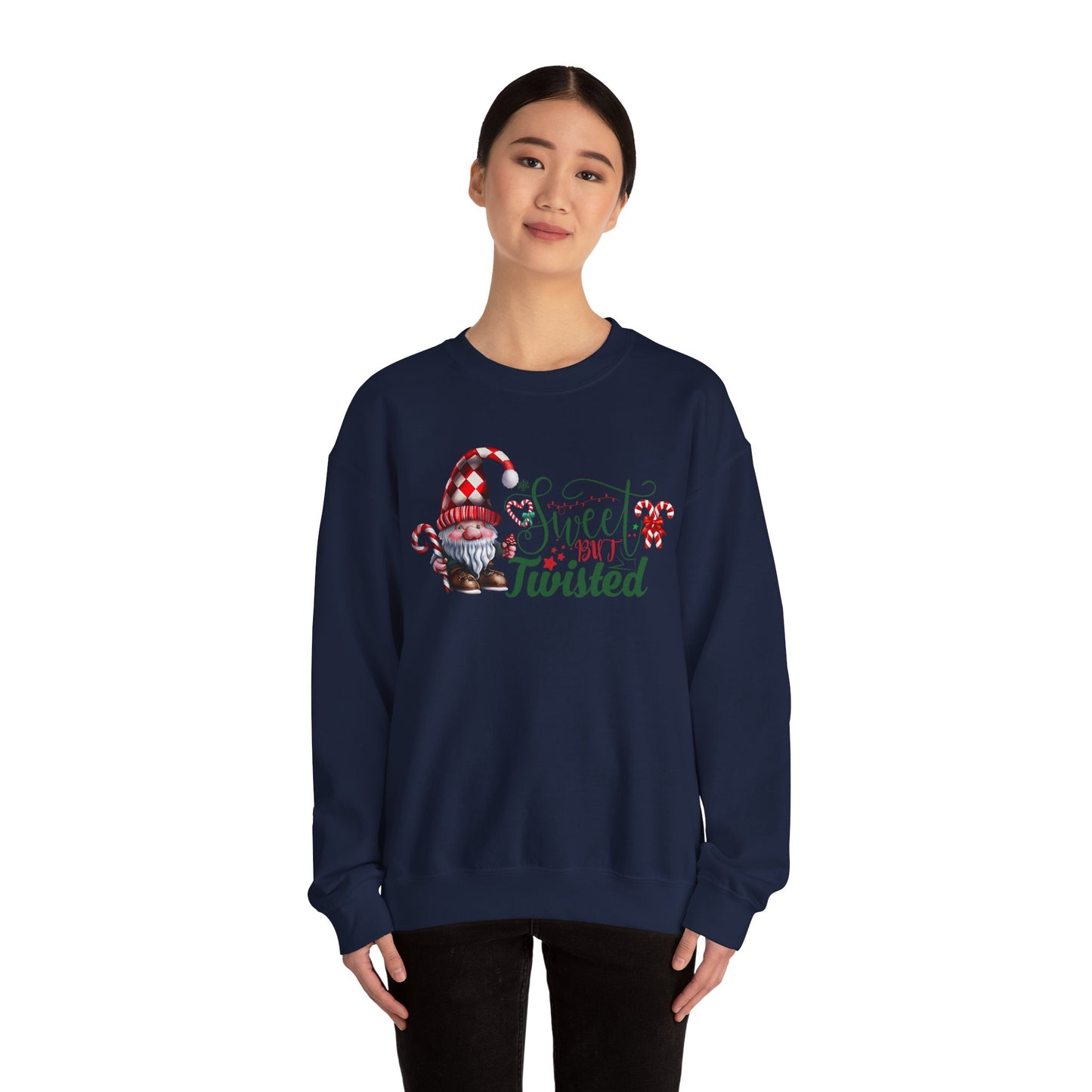 Sweet & Twisted Gnome Christmas Crewneck Sweatshirt