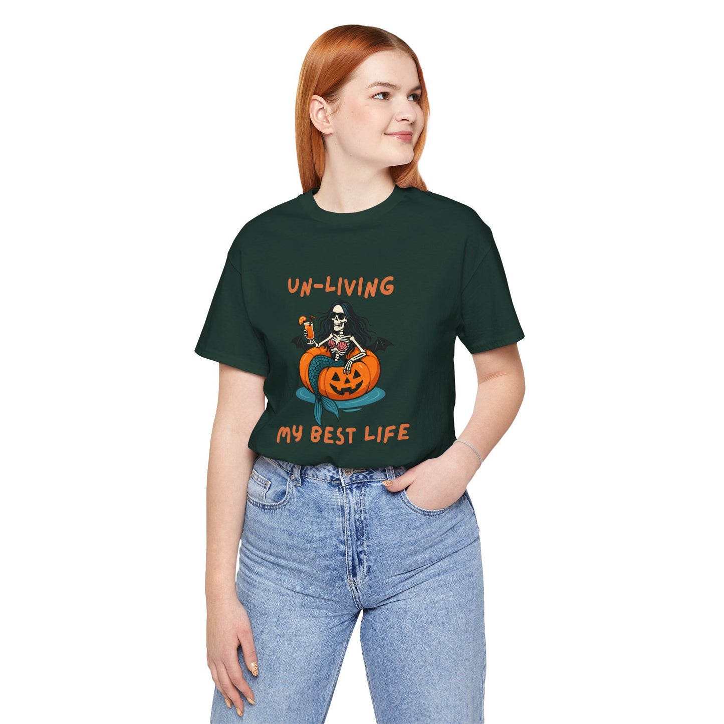 Un-Living My Best Life Skeleton Mermaid Sassy Tee