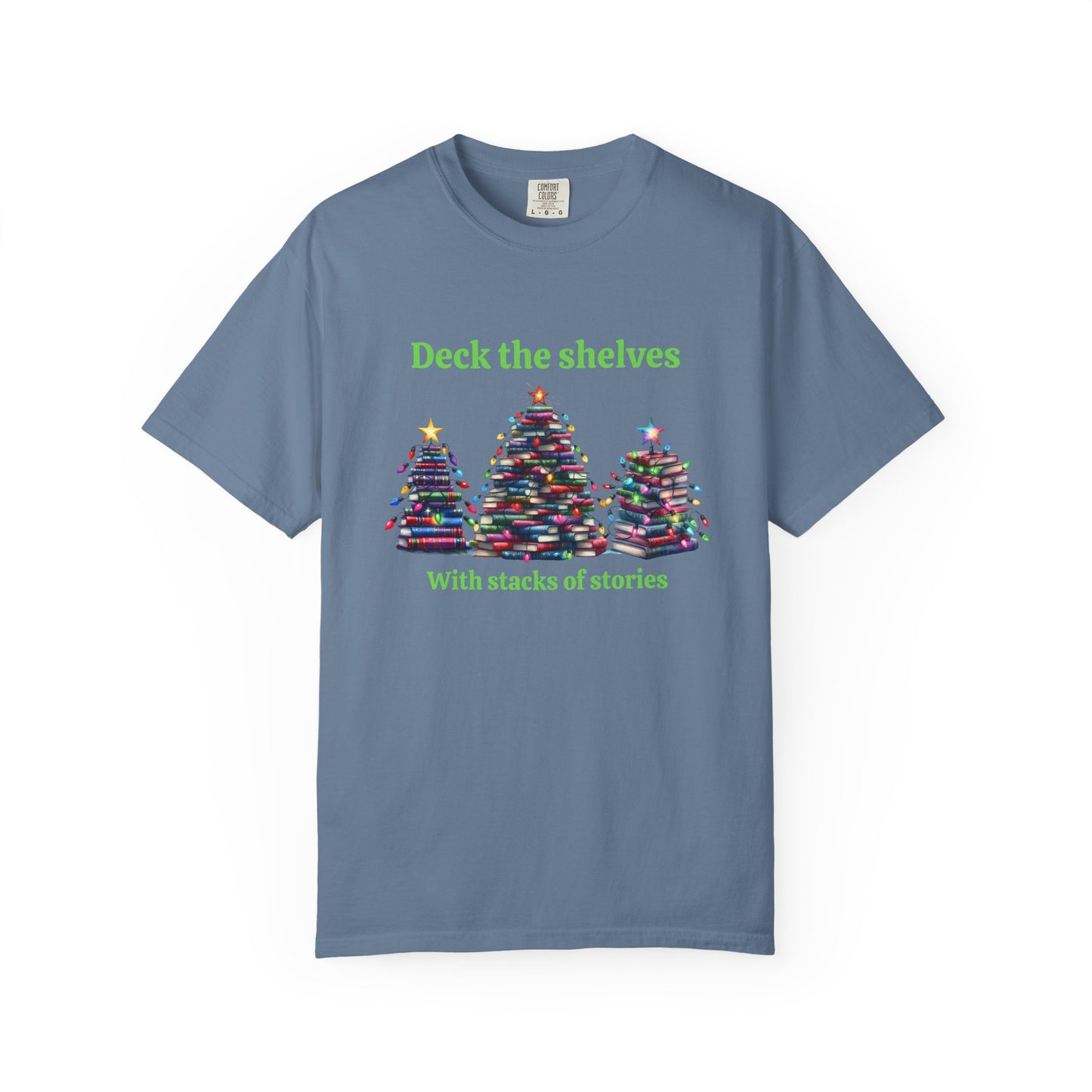 Deck the Shelves Tee – A Literary Tree-mendous Holiday!