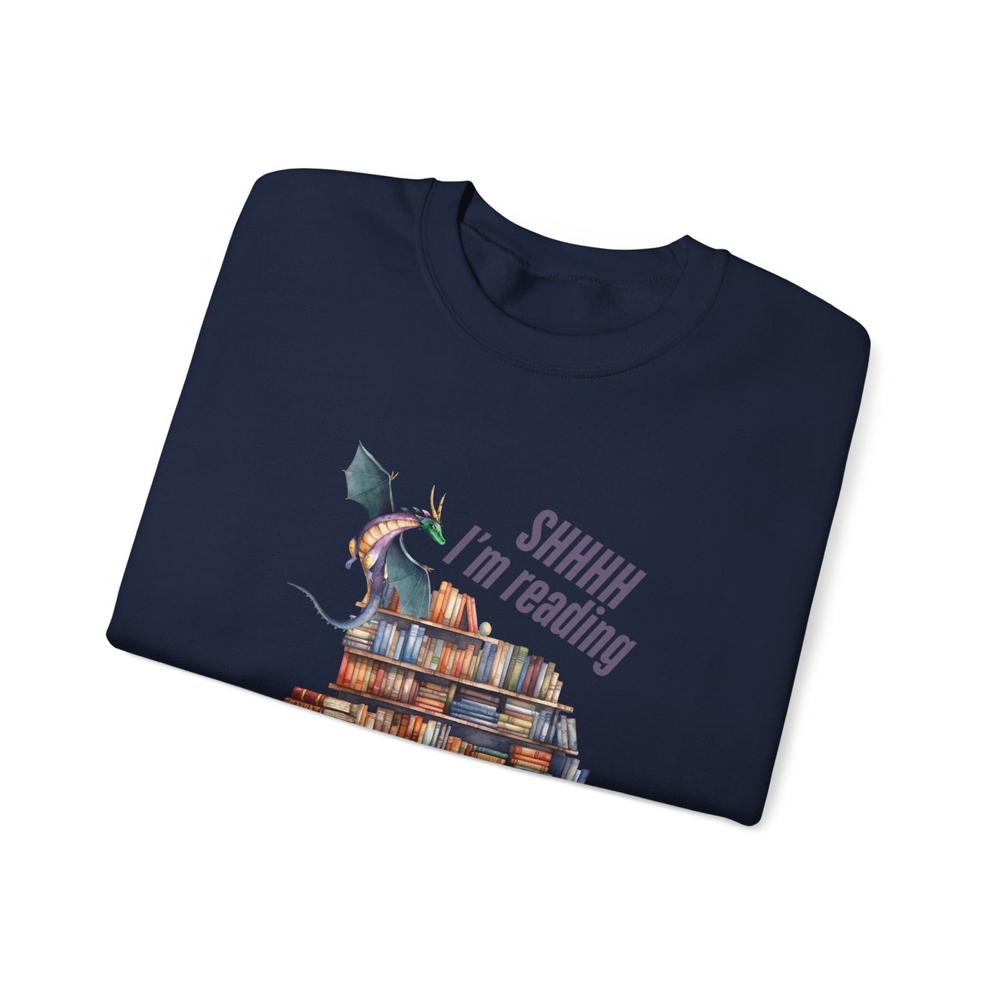 Dragons & Books – Cozy Fantasy Sweatshirt for Readers and Dreamers Book Lover Crewneck, Reader Jumper, Literary Gift, Bibliophile Apparel