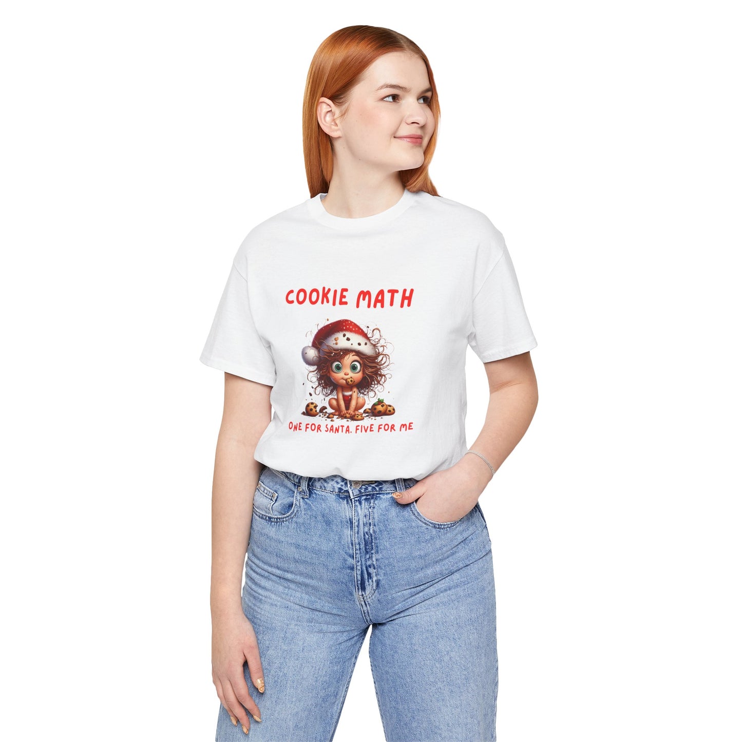 Cookie Math, One for Santa, Five for Me Funny Women’s Christmas T-Shirt